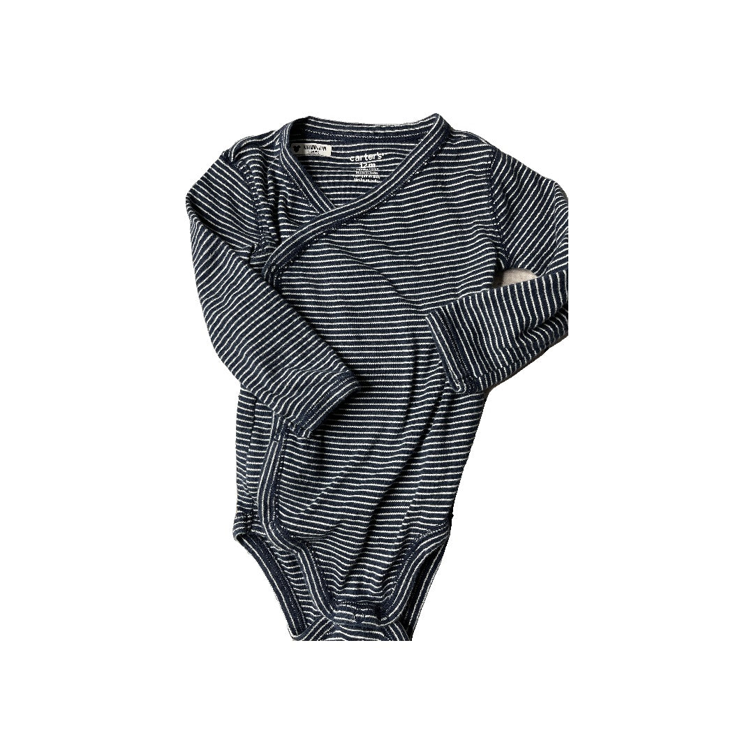 Carters Boys Navy Blue | Wool White Onesie Size: 12 months Navy Blue | Wool White