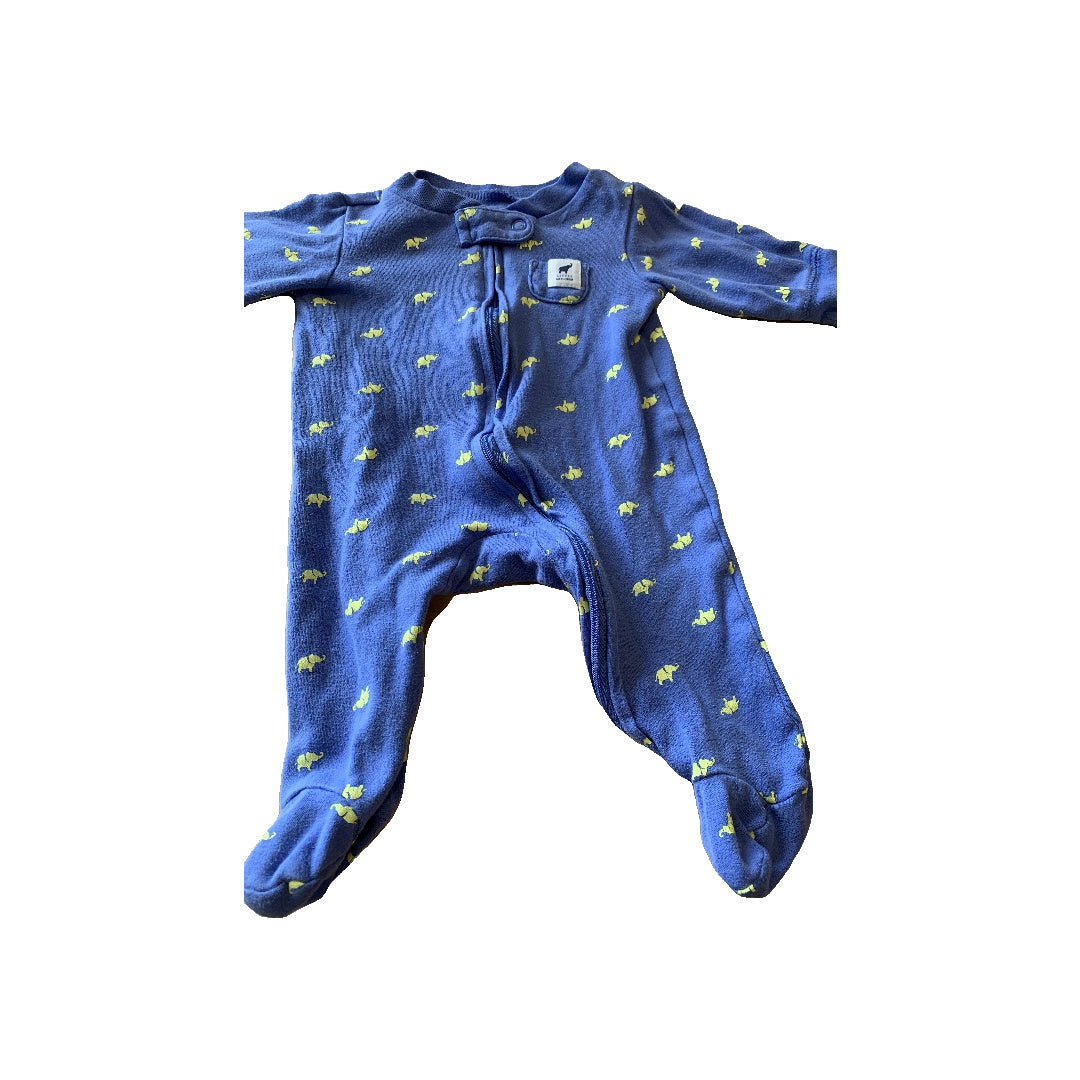 Boys Navy Blue | Yellow | Elephant Pajamas Size: 3 months Navy Blue | Yellow | Elephant