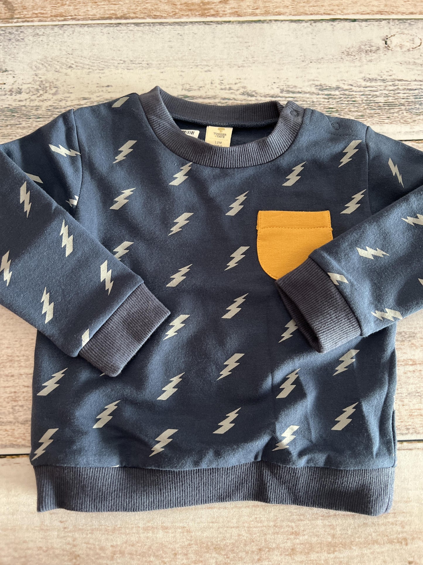 Tucker + Tate Boys Navy Blue | Yellow | Pattern Sweater Size: 12M Navy Blue | Yellow | Pattern