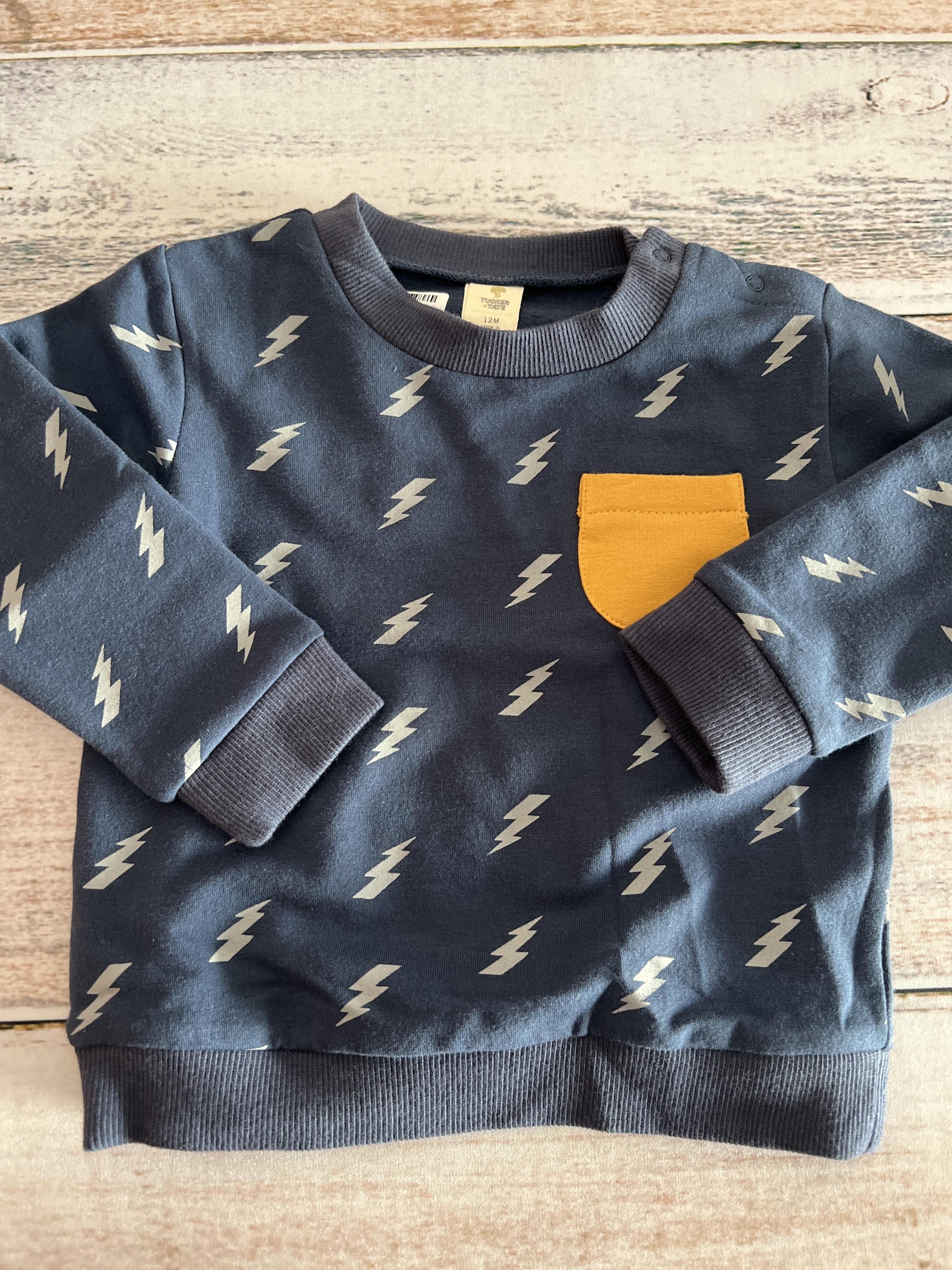 Tucker + Tate Boys Navy Blue | Yellow | Pattern Sweater Size: 12M Navy Blue | Yellow | Pattern