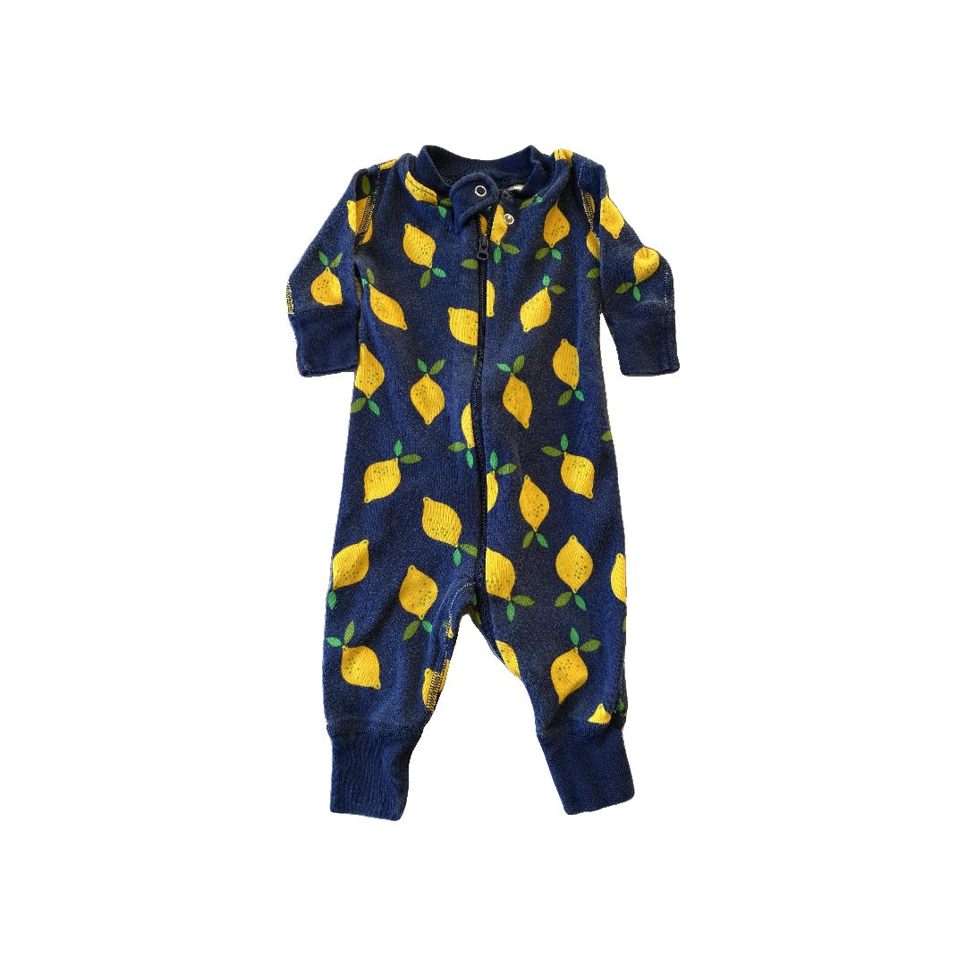 Hanna Andersson Girls Navy Blue | Yellow Pajamas Size: 0-3 months Navy Blue | Yellow