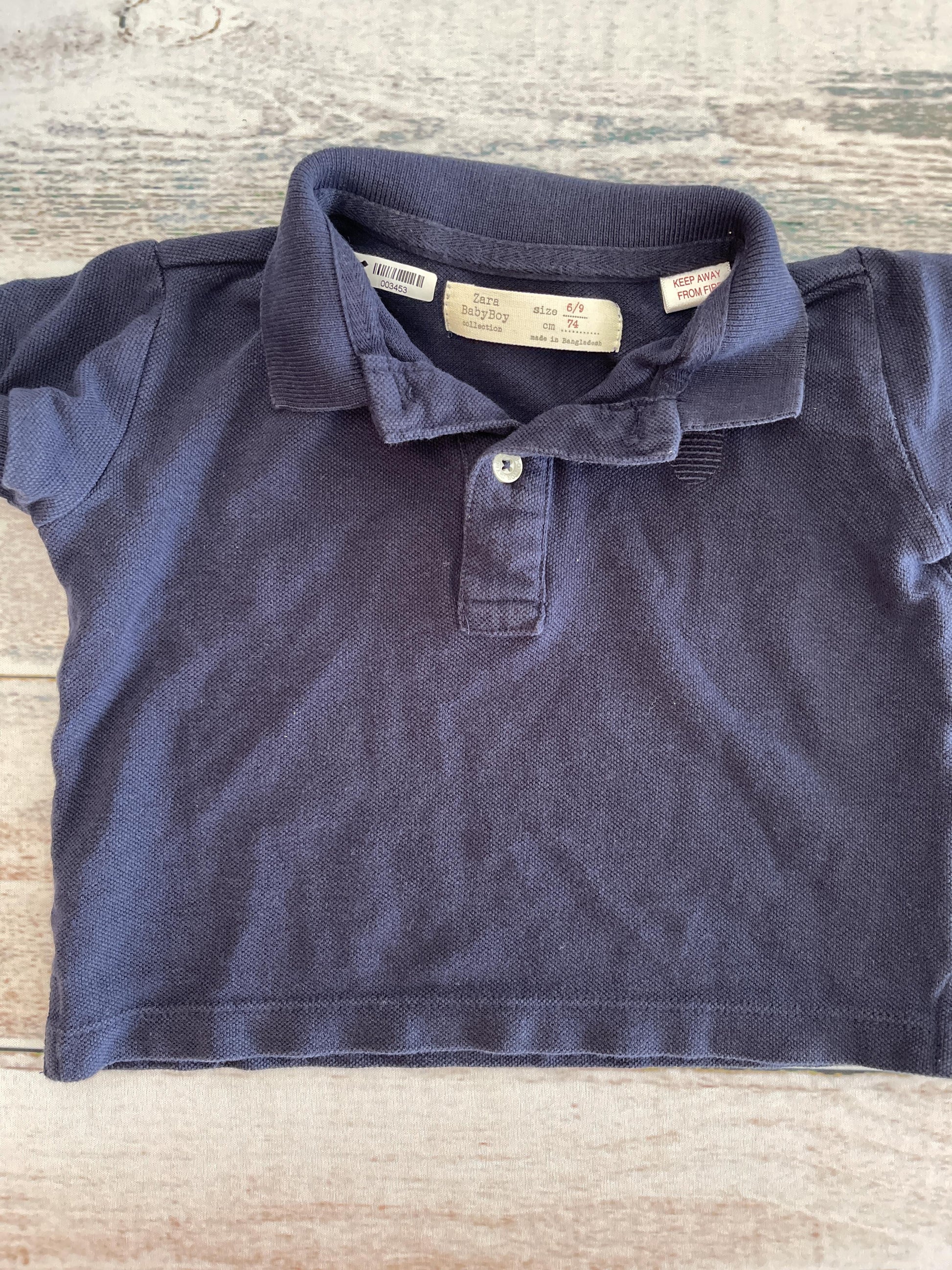 Zara Boys Navy Blue Polo Shirt Size: 6-9 months Navy Blue
