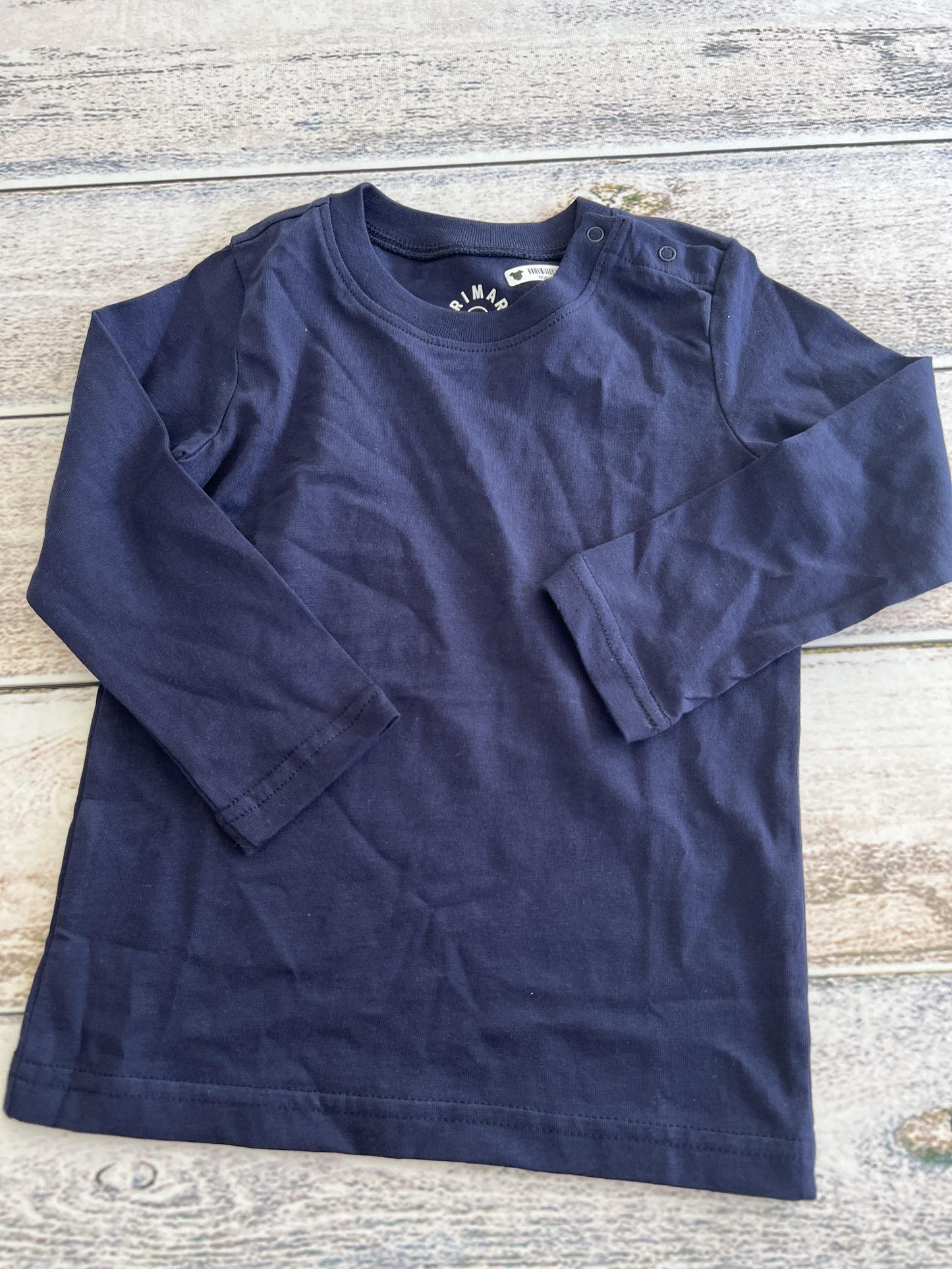 Primary Boys Navy Blue Long Sleeve Shirt Size: 18-24 months Navy Blue