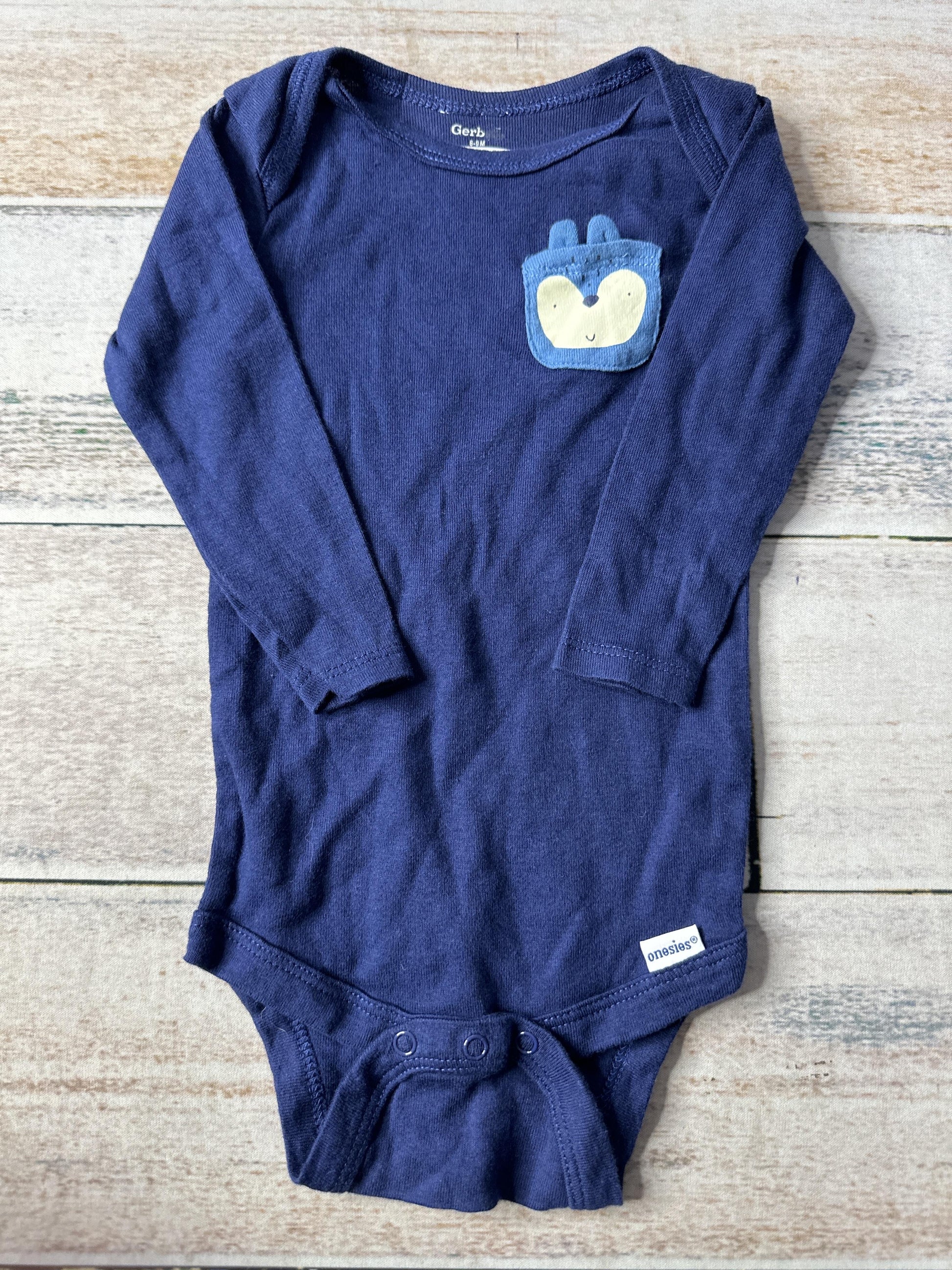 Gerber Unisex Navy Blue Onesie Size: 6-9 months Navy Blue