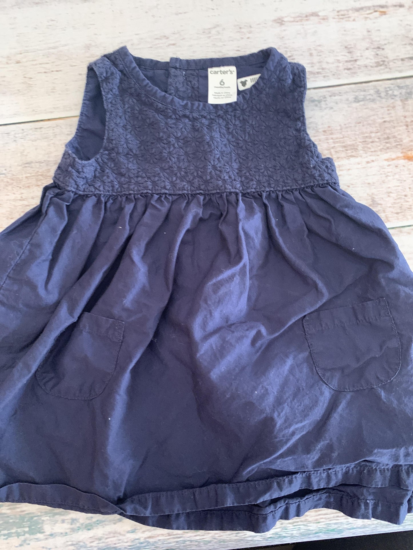 Carters Girls Navy Blue Tank Top Size: 6 months Navy Blue