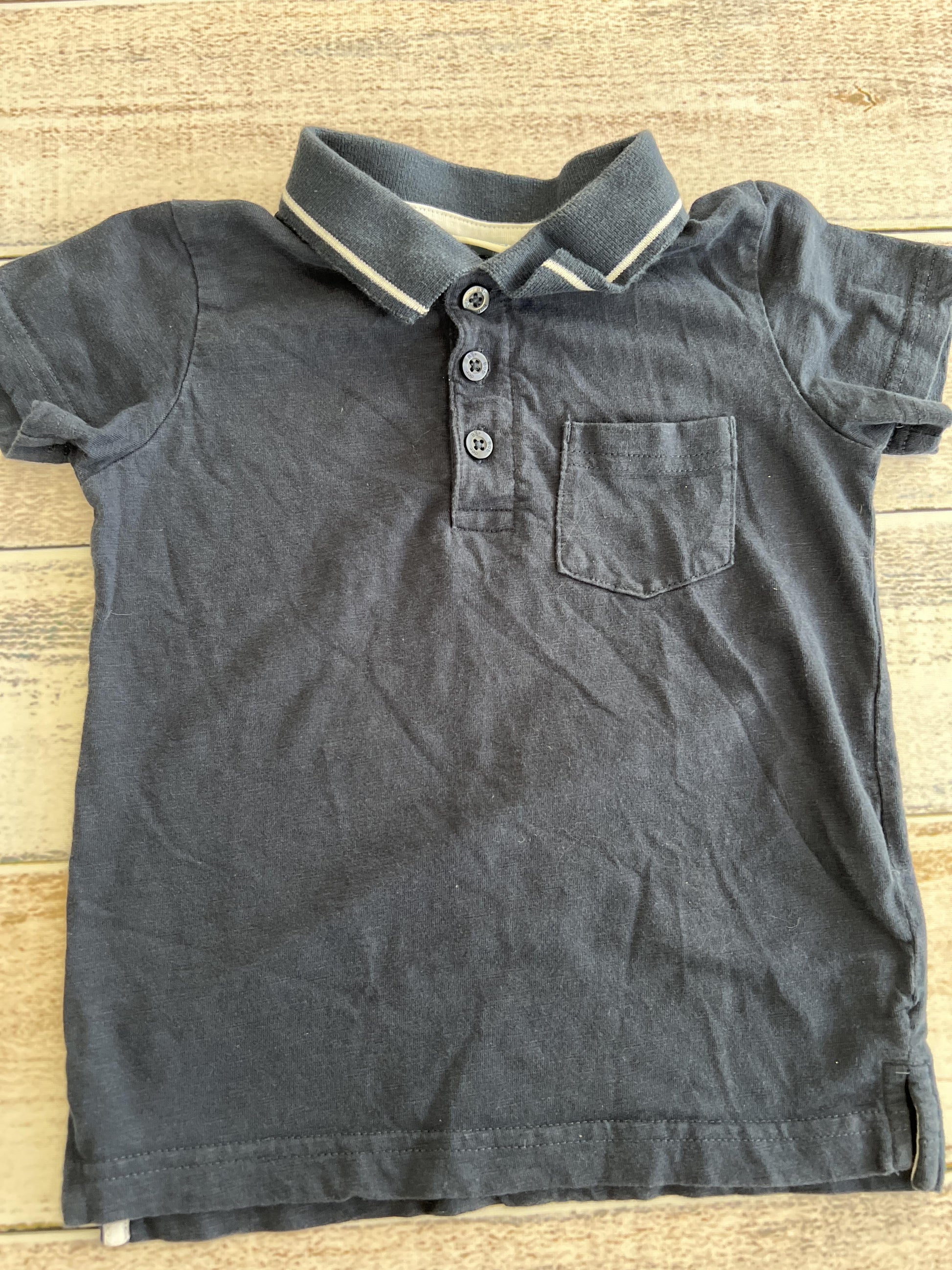 Bob Der Bar Boys Navy Blue Button Down Short Sleeve Size: 2T Navy Blue