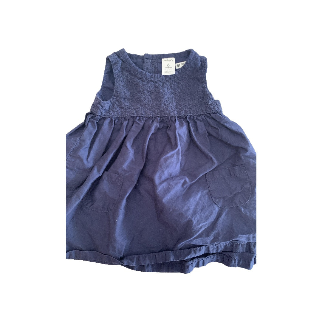 Carters Girls Navy Blue Tank Top Size: 6 months Navy Blue