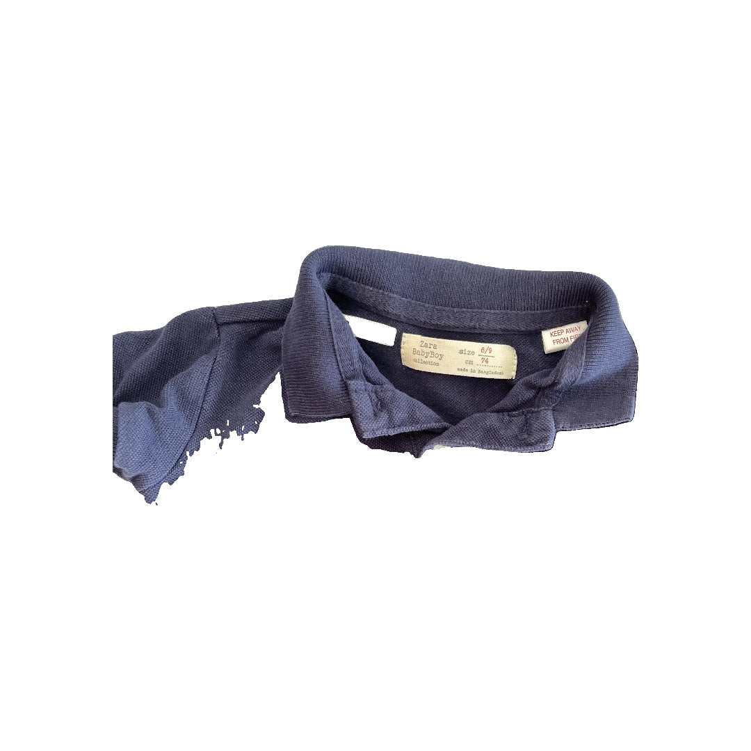 Zara Boys Navy Blue Polo Shirt Size: 6-9 months Navy Blue