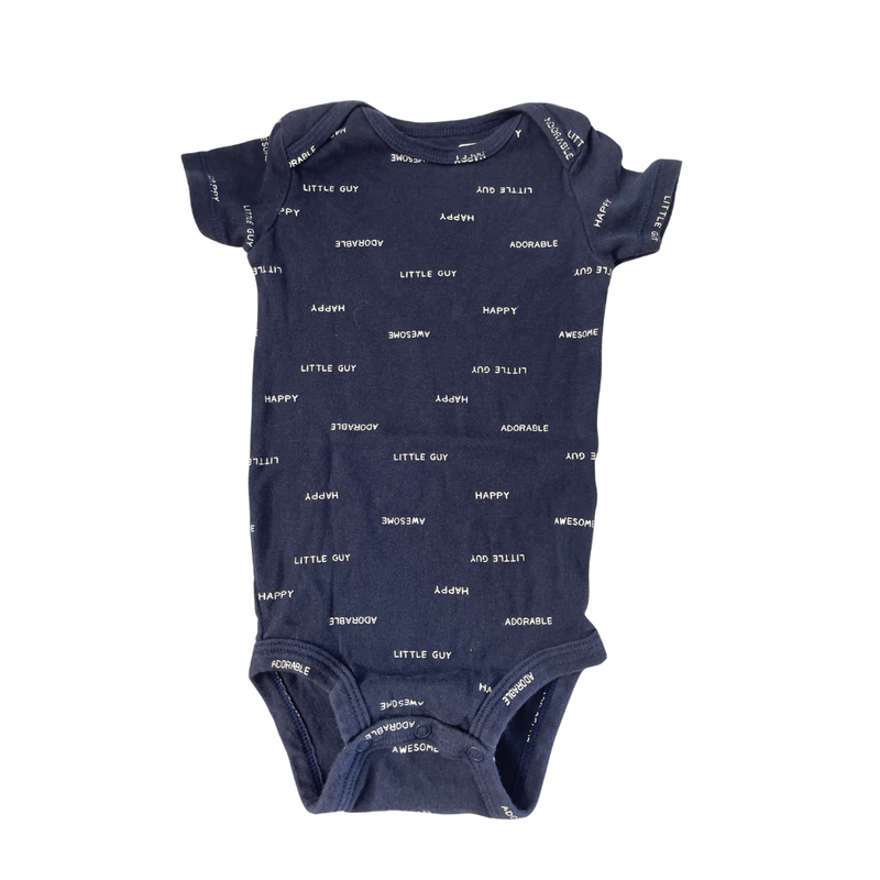 Carters Boys Navy Blue Onesie Size: 12 months Navy Blue