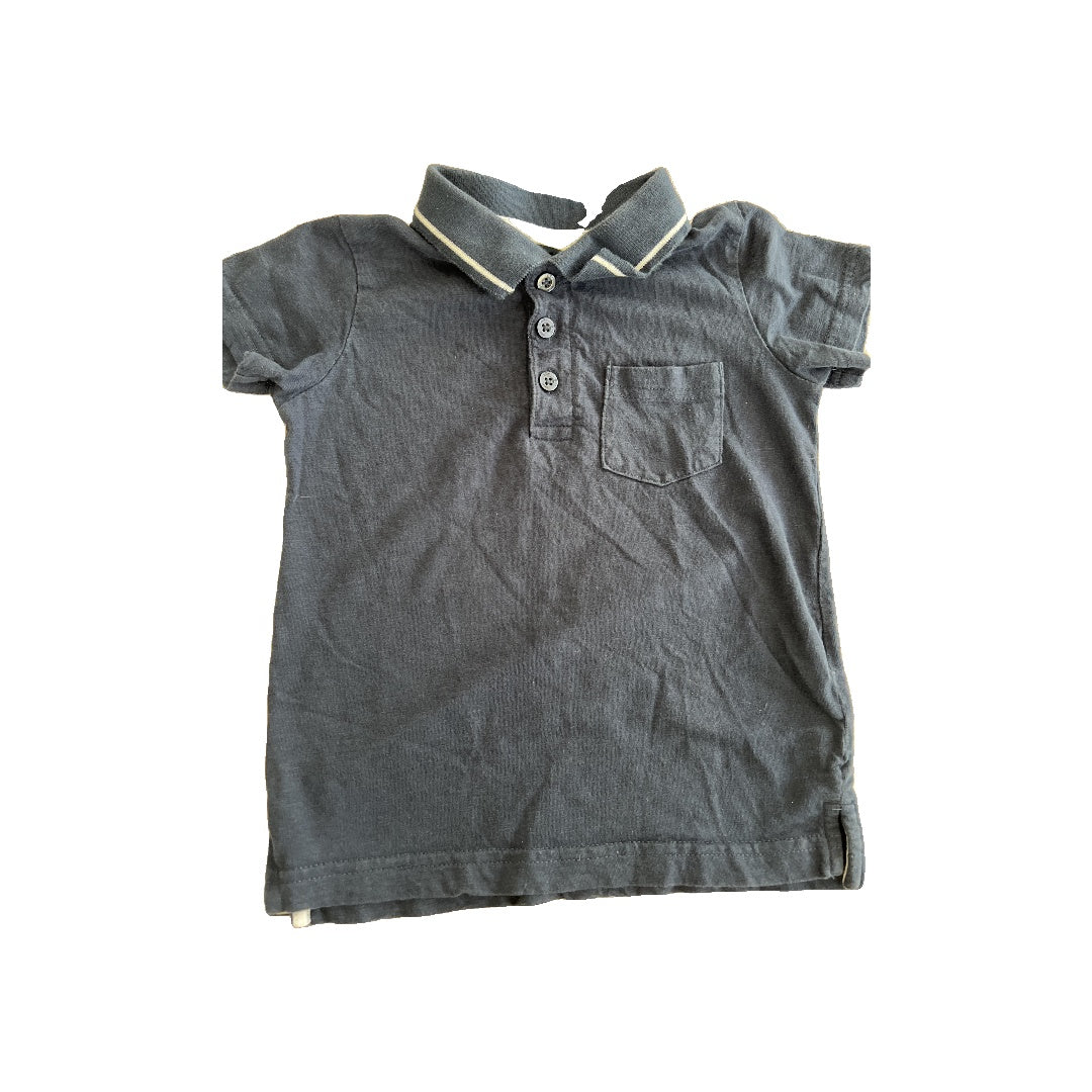 Bob Der Bar Boys Navy Blue Button Down Short Sleeve Size: 2T Navy Blue