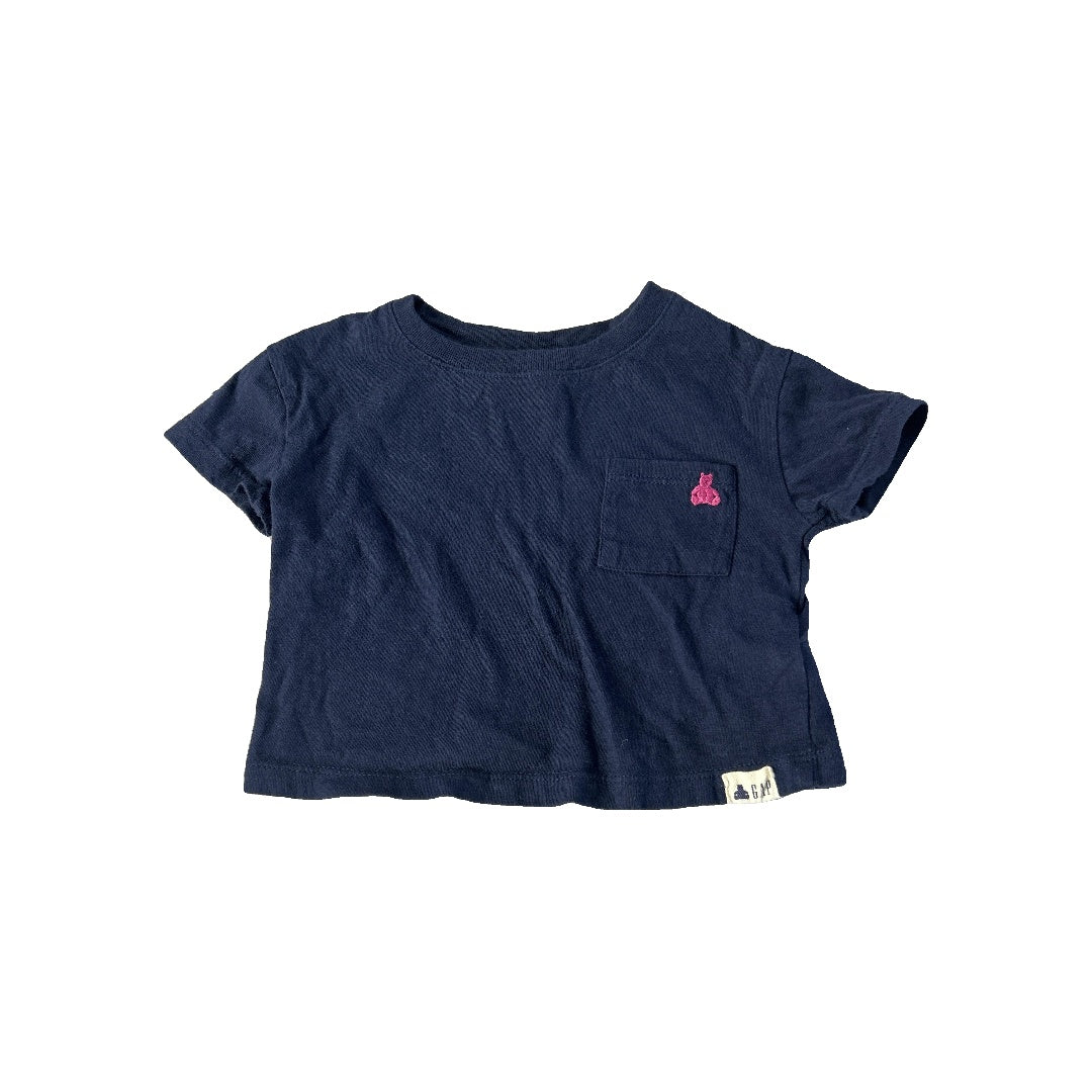 Girls Navy Blue Button Down Short Sleeve Size: 12-18 months Navy Blue