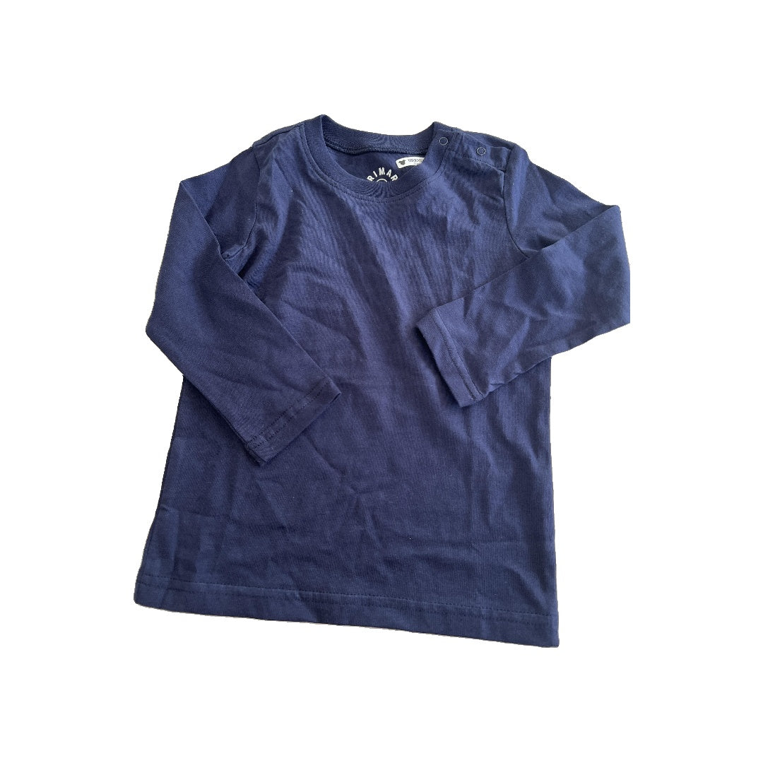 Primary Boys Navy Blue Long Sleeve Shirt Size: 18-24 months Navy Blue