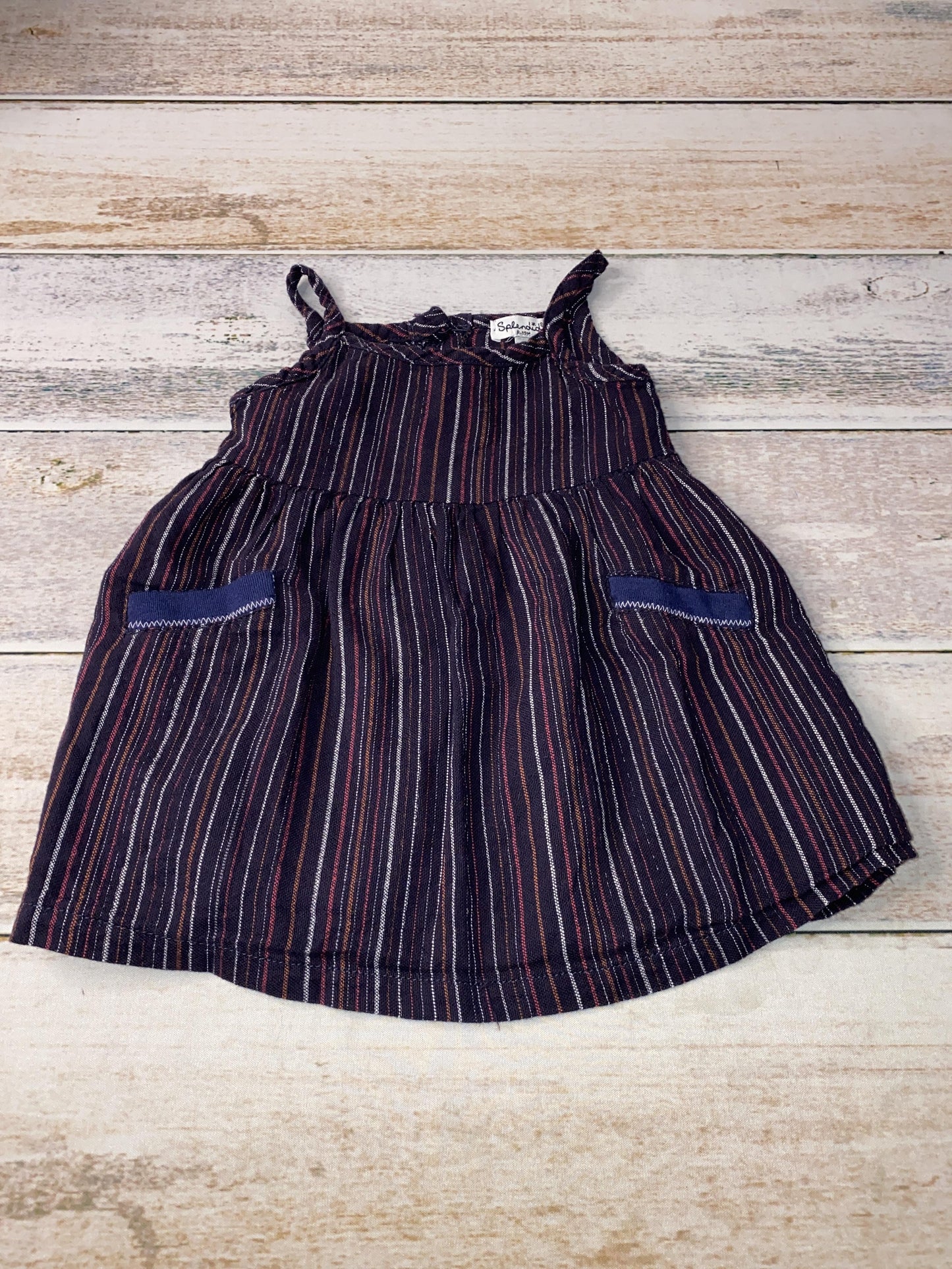 Splendid Girls Navy Blue Dress Size: 6-12 months Navy Blue