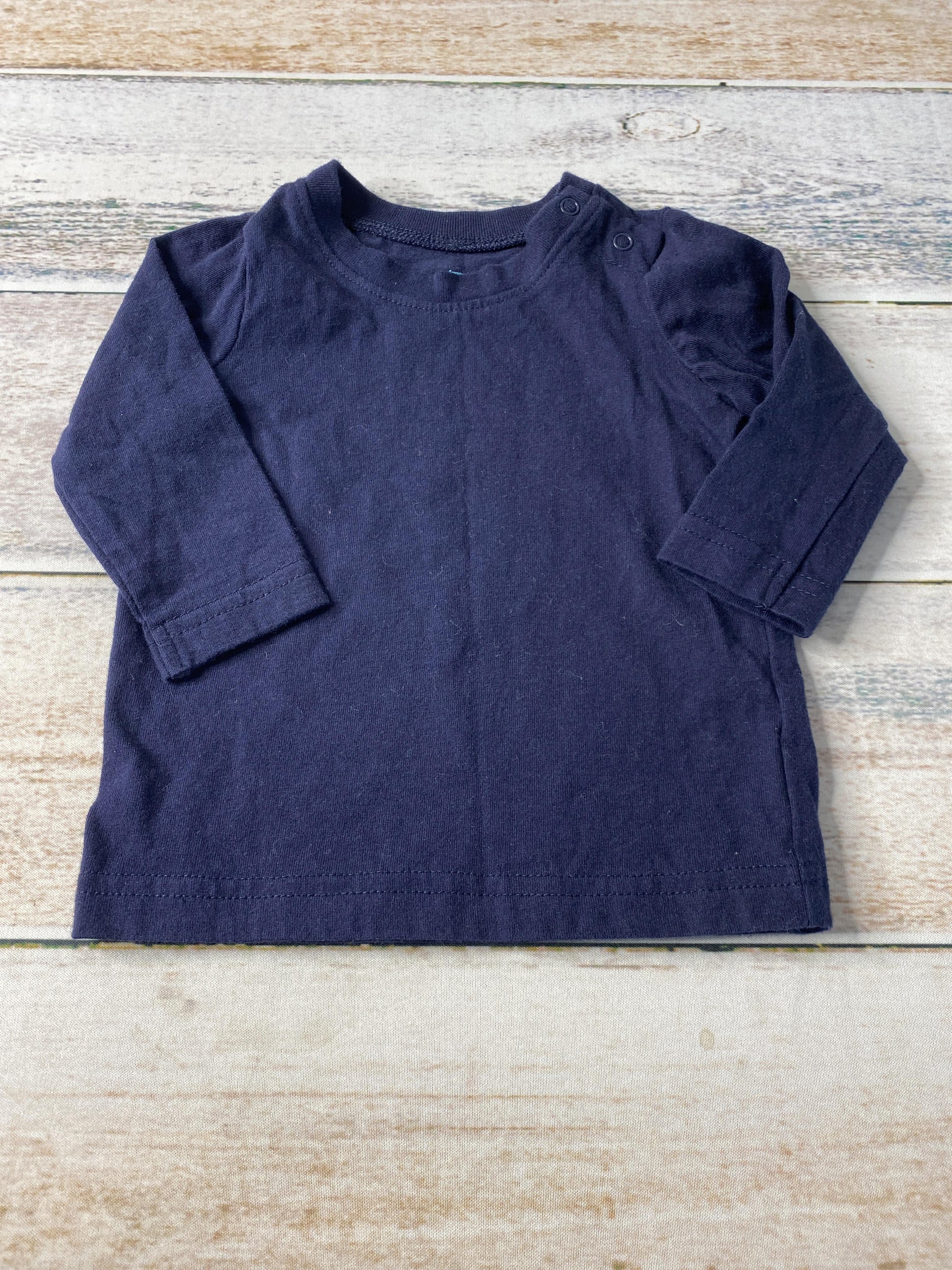 Primary Boys Navy Blue Long Sleeve Shirt Size: 3-6 months Navy Blue