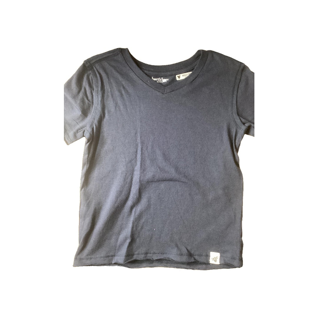 Unisex Navy Blue Button Down Short Sleeve Size: 3T Navy Blue