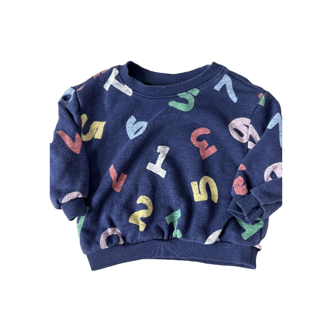 Old Navy Unisex Navy Blue Sweatshirt Size: 6-12 months Navy Blue