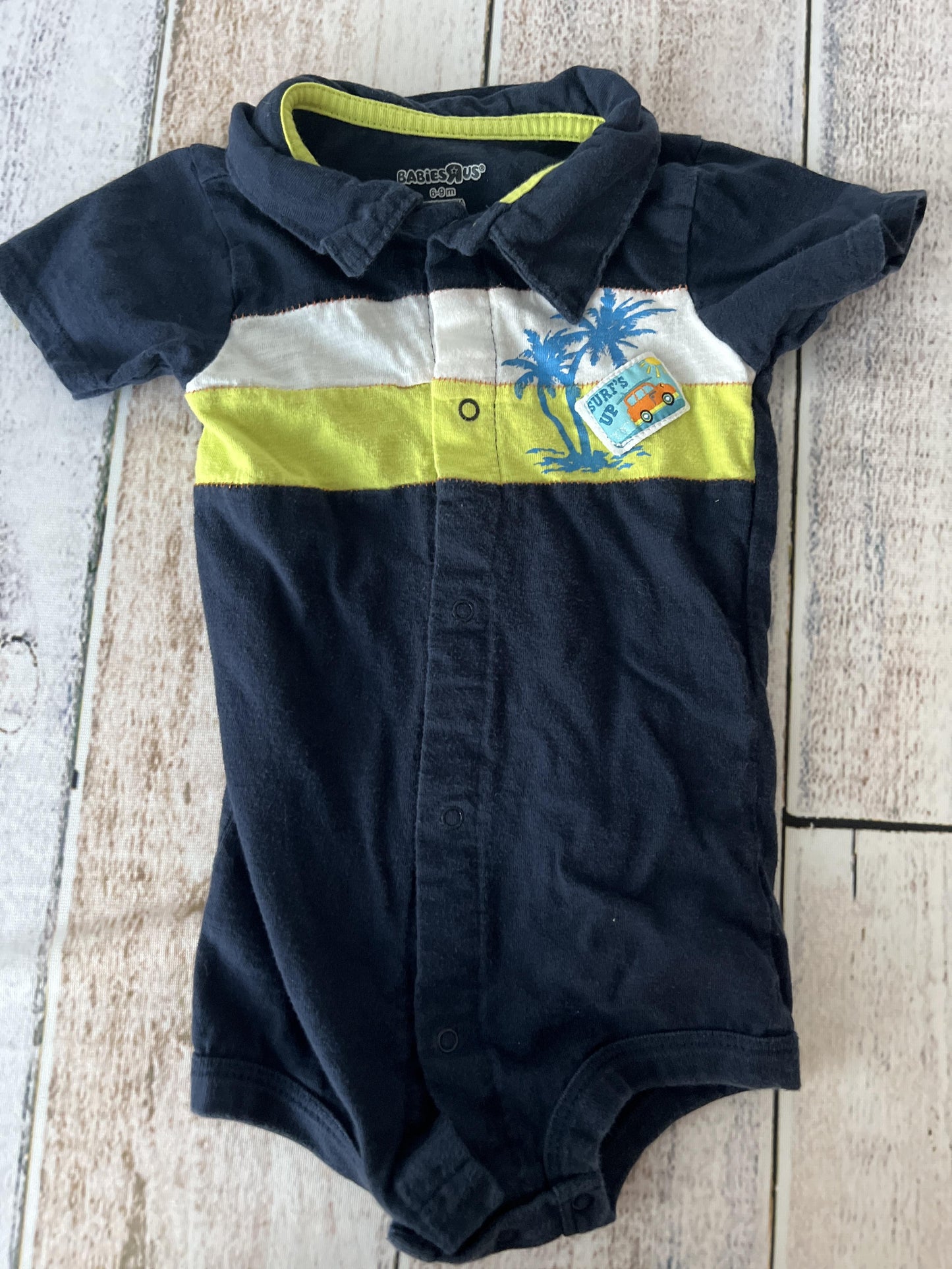 Babies R Us Boys Navy Blue Romper Size: 6-9 months Navy Blue