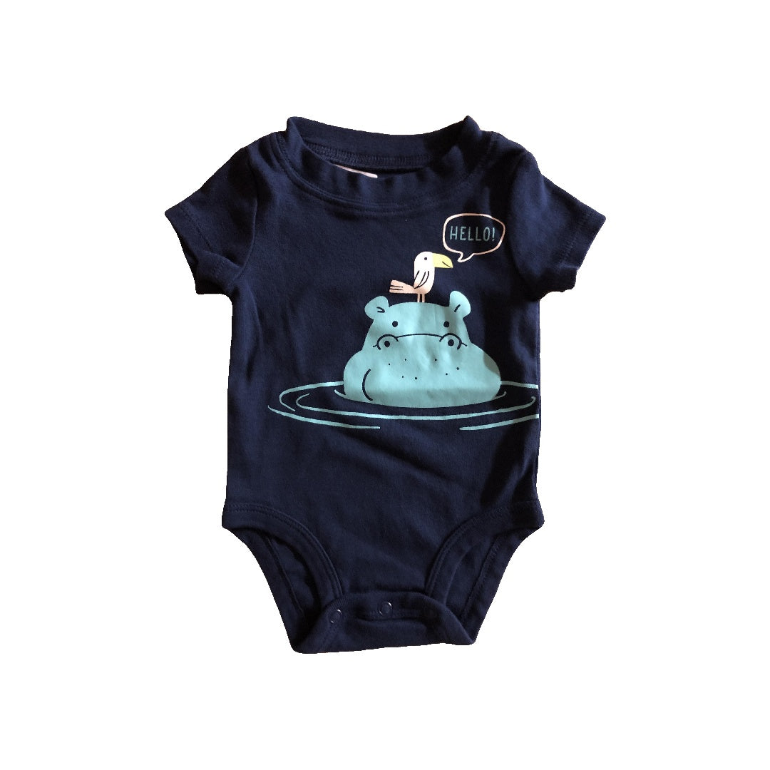 Carters Boys Navy Blue Onesie Size: 3 months Navy Blue