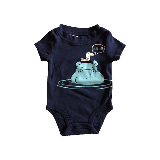 Carters Boys Navy Blue Onesie Size: 3 months Navy Blue