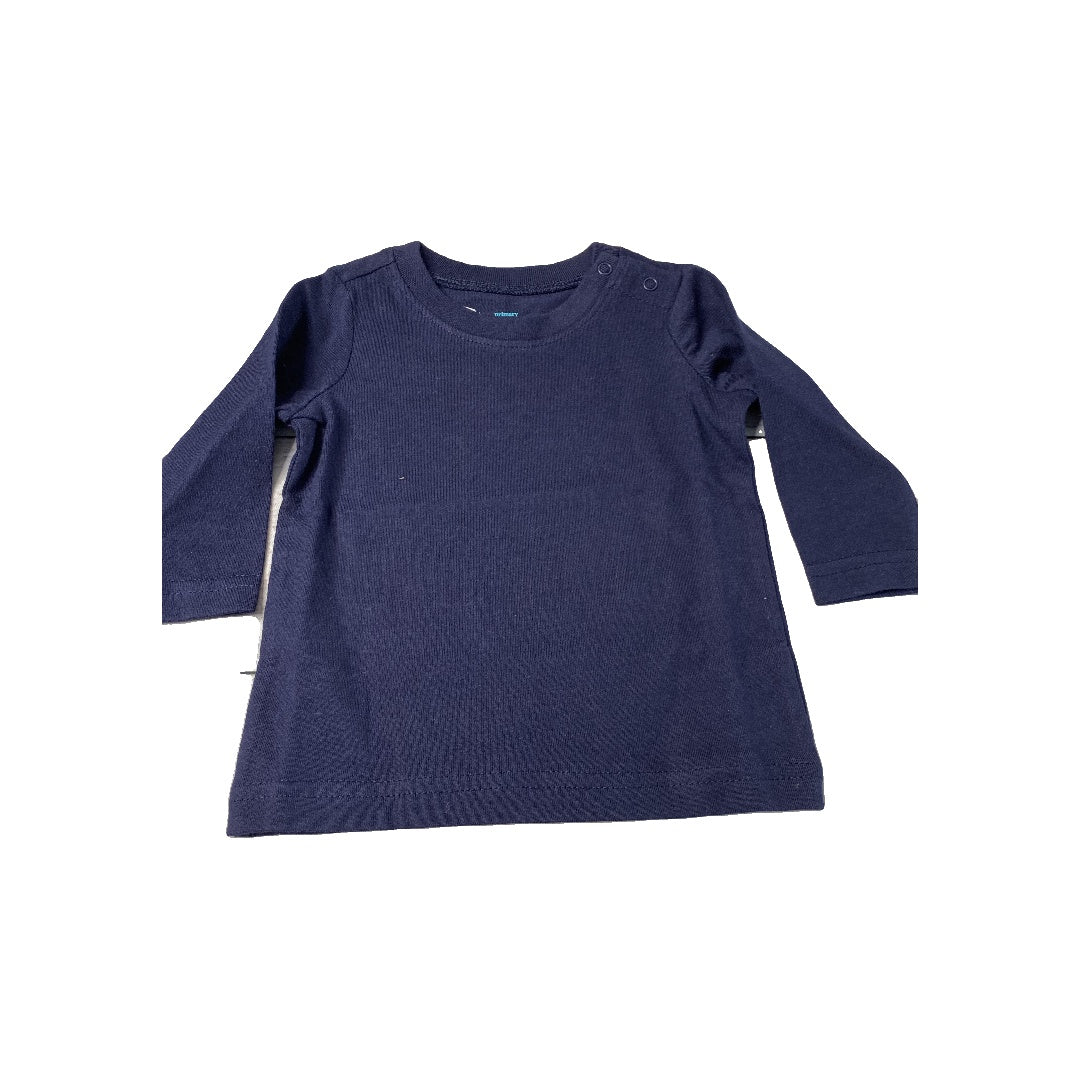Primary Unisex Navy Blue Long Sleeve Shirt Size: 3-6 months Navy Blue