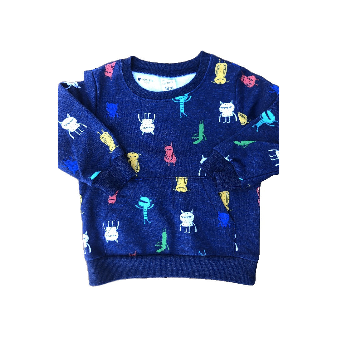 Carters Boys Navy Blue Long Sleeve T-Shirt Size: 12-18 months Navy Blue