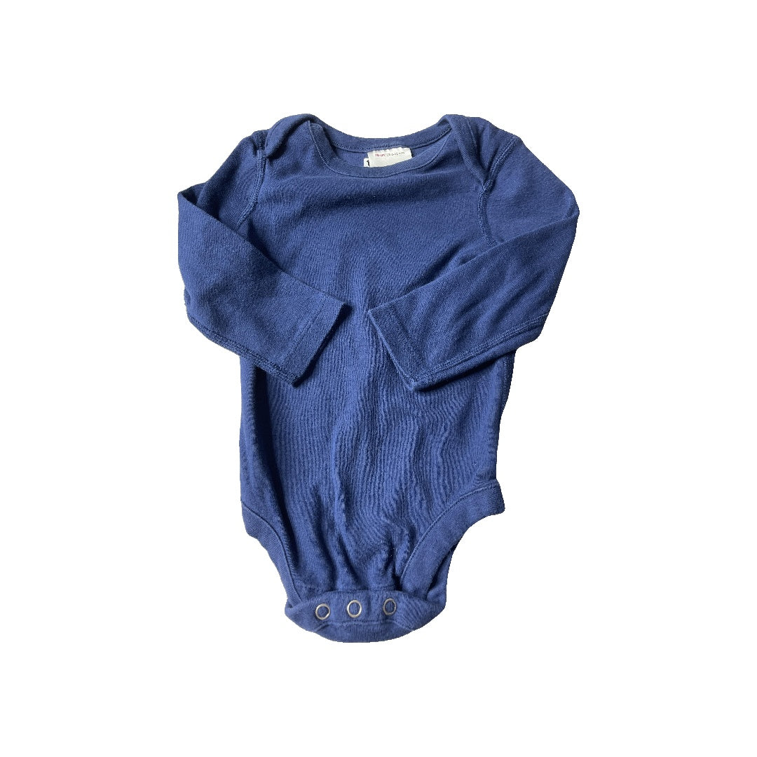 Hanna Andersson Boys Navy Blue Onesie Size: 6-12 months Navy Blue