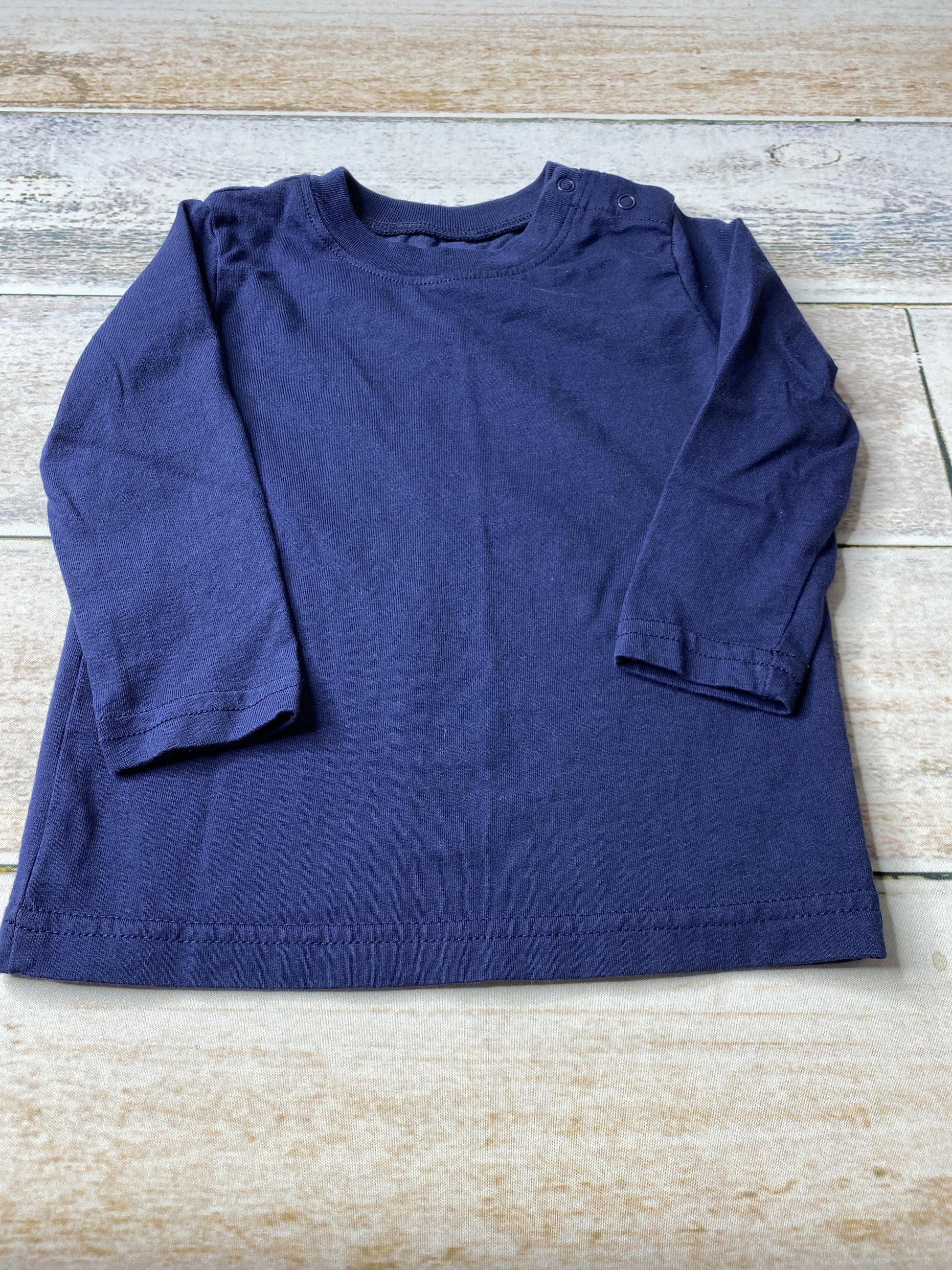 Primary Unisex Navy Blue Long Sleeve Shirt Size: 6-12 months Navy Blue