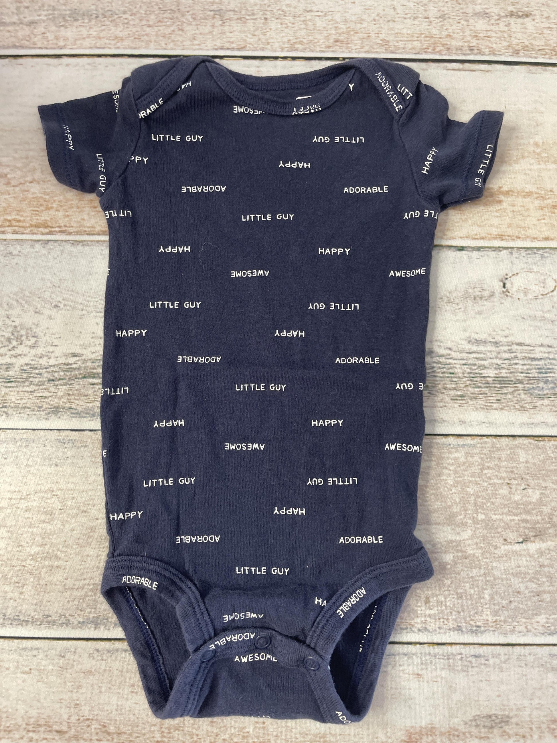 Carters Boys Navy Blue Onesie Size: 12 months Navy Blue