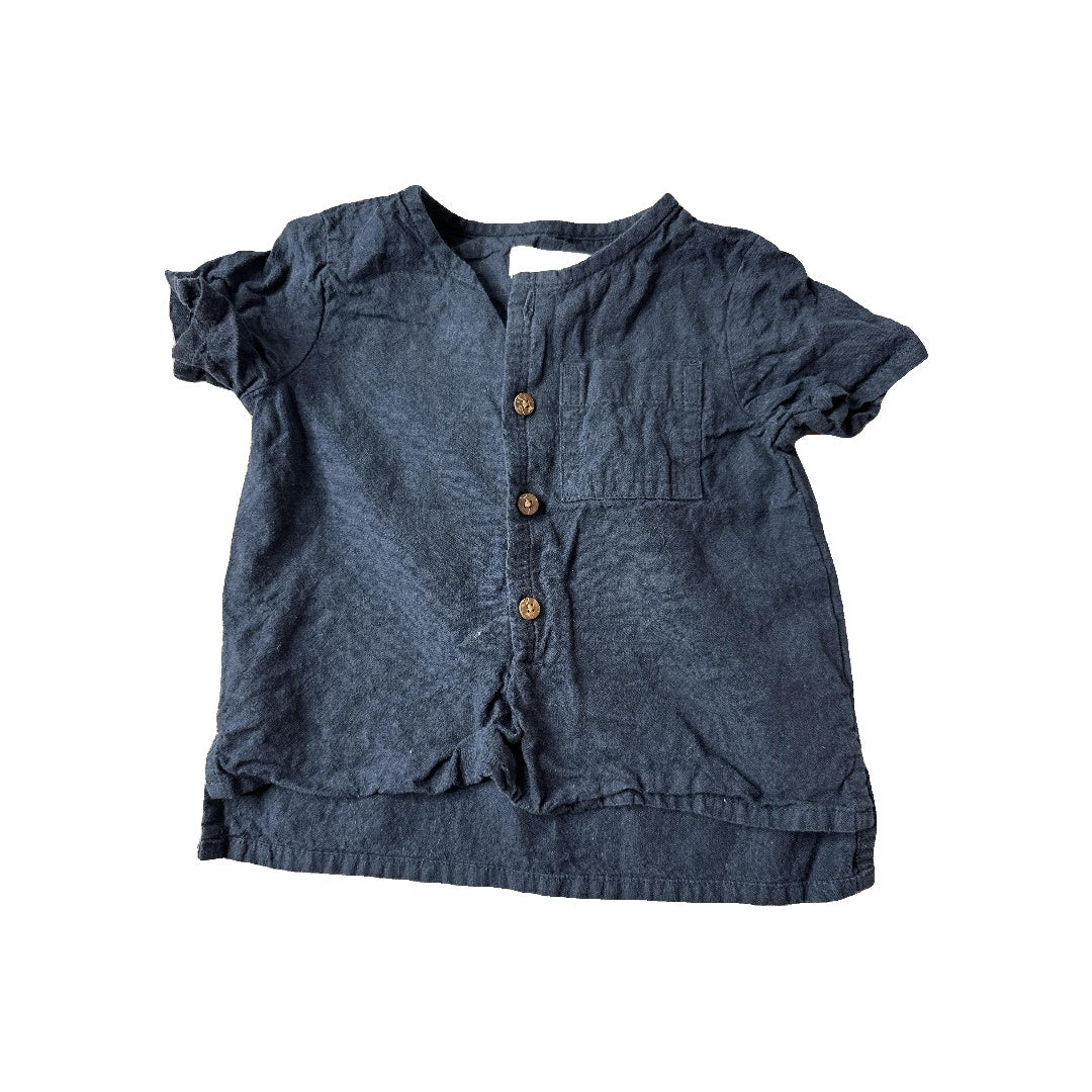 Oliver & Rain Boys Navy Blue T-Shirt Size: 12-18 months Navy Blue