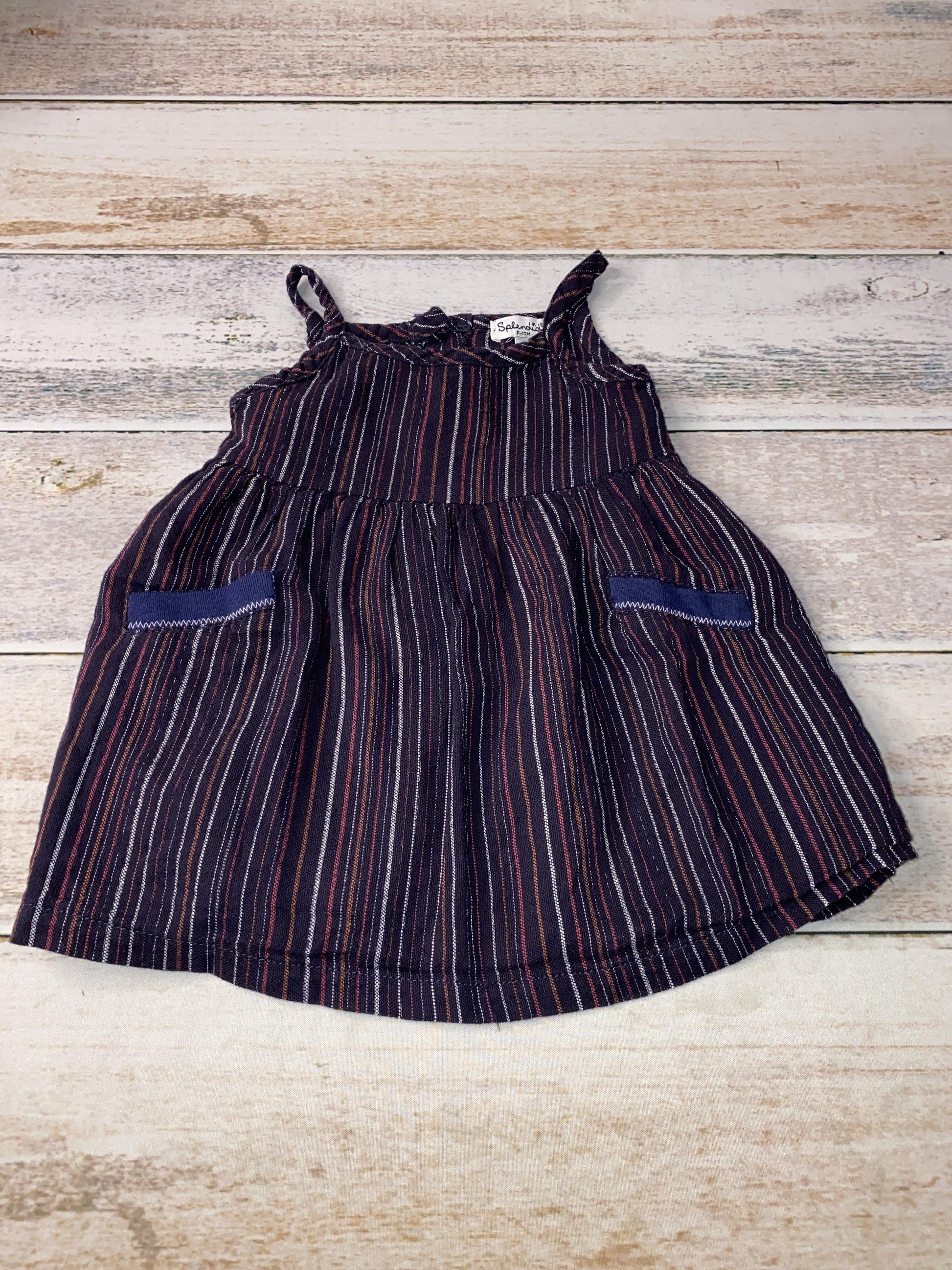 Splendid Girls Navy Blue Dress Size: 6-12 months Navy Blue