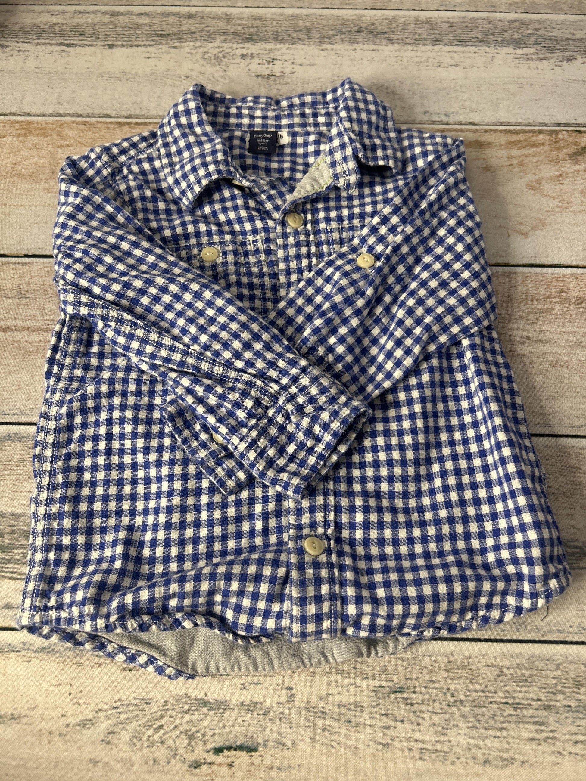 Boys Navy Blue Long Sleeve Shirt Size: 3T Navy Blue