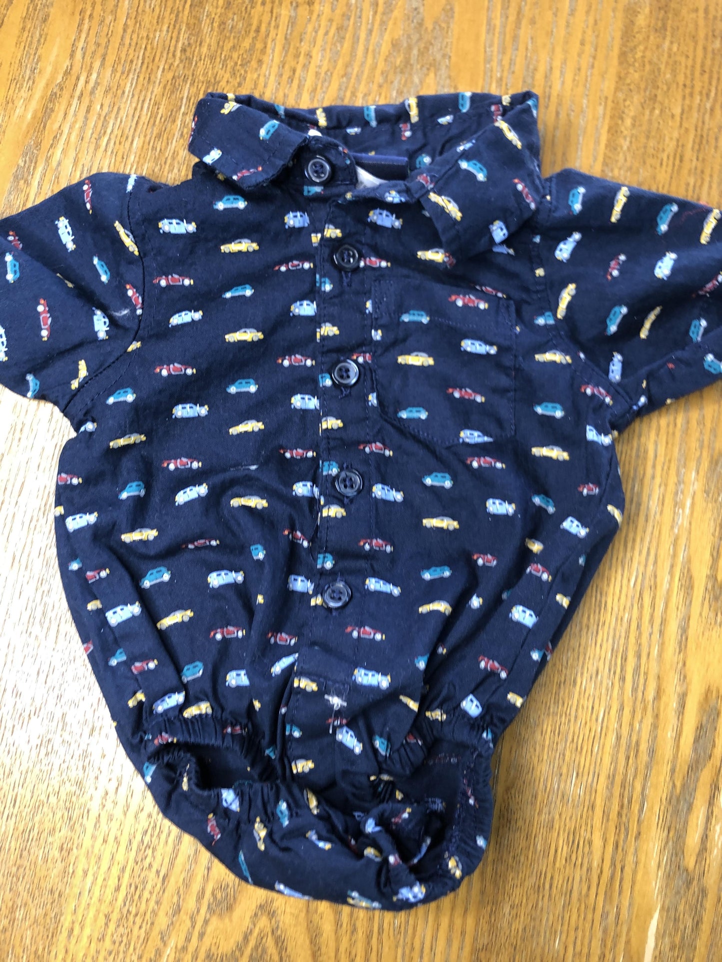 Little Rebels Boys Navy Blue Button Down Short Sleeve Size: 9 months Navy Blue