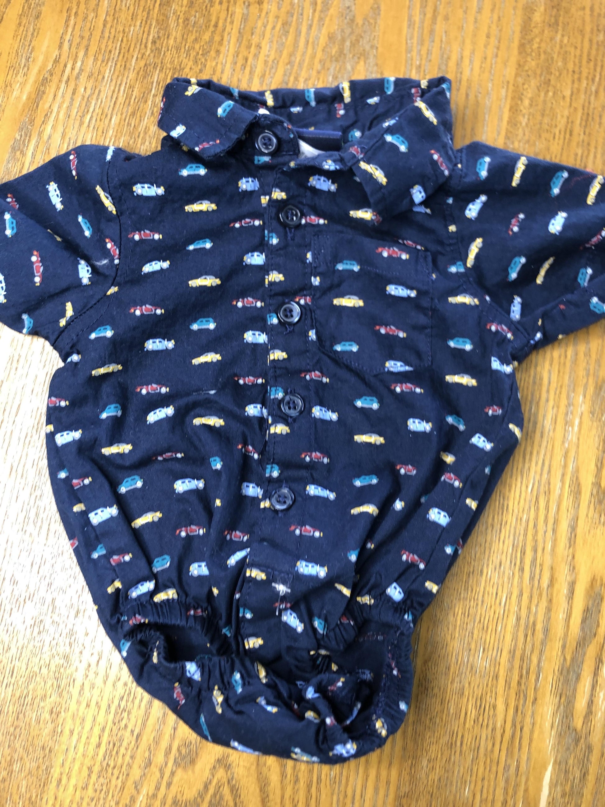 Little Rebels Boys Navy Blue Button Down Short Sleeve Size: 9 months Navy Blue