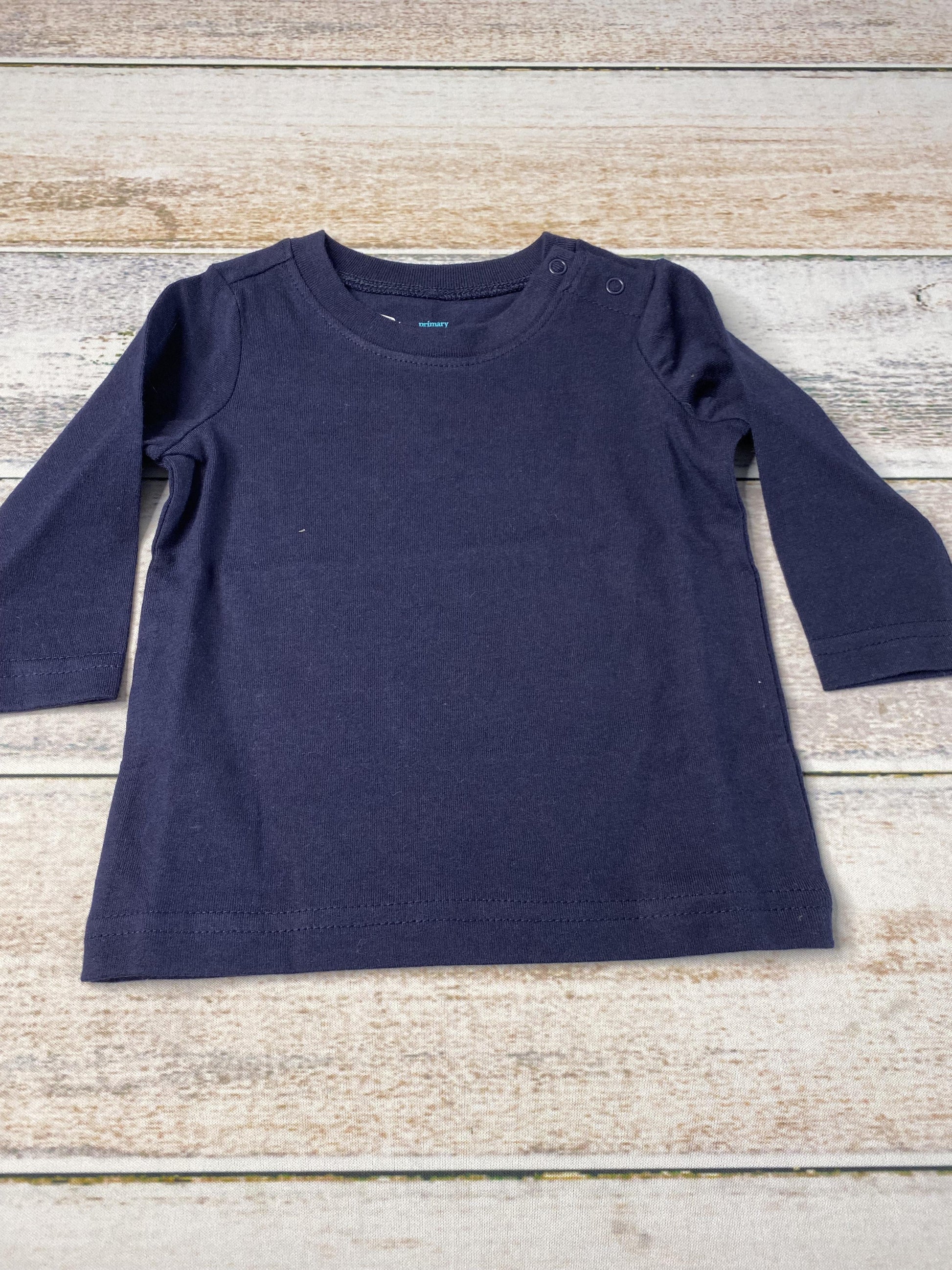 Primary Unisex Navy Blue Long Sleeve Shirt Size: 3-6 months Navy Blue