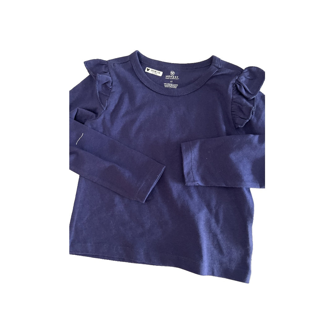 Boys Navy Blue Long Sleeve Shirt Size: 3T Navy Blue
