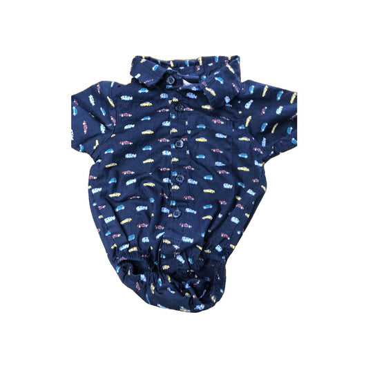 Little Rebels Boys Navy Blue Button Down Short Sleeve Size: 9 months Navy Blue