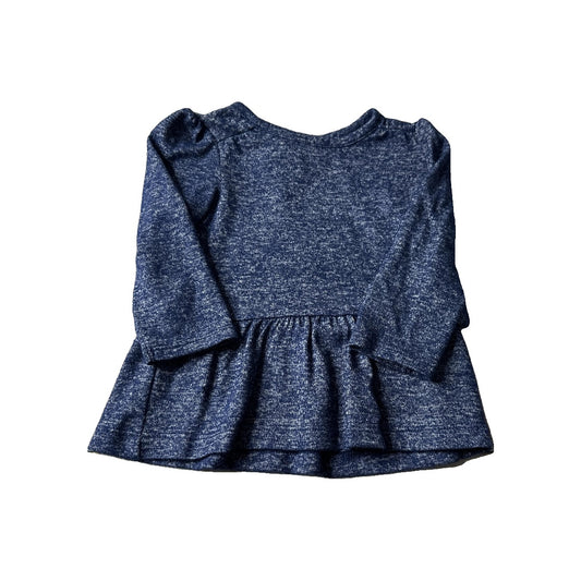 Just Born Girls Navy Blue Long Sleeve Shirt Size: 6 months Navy Blue