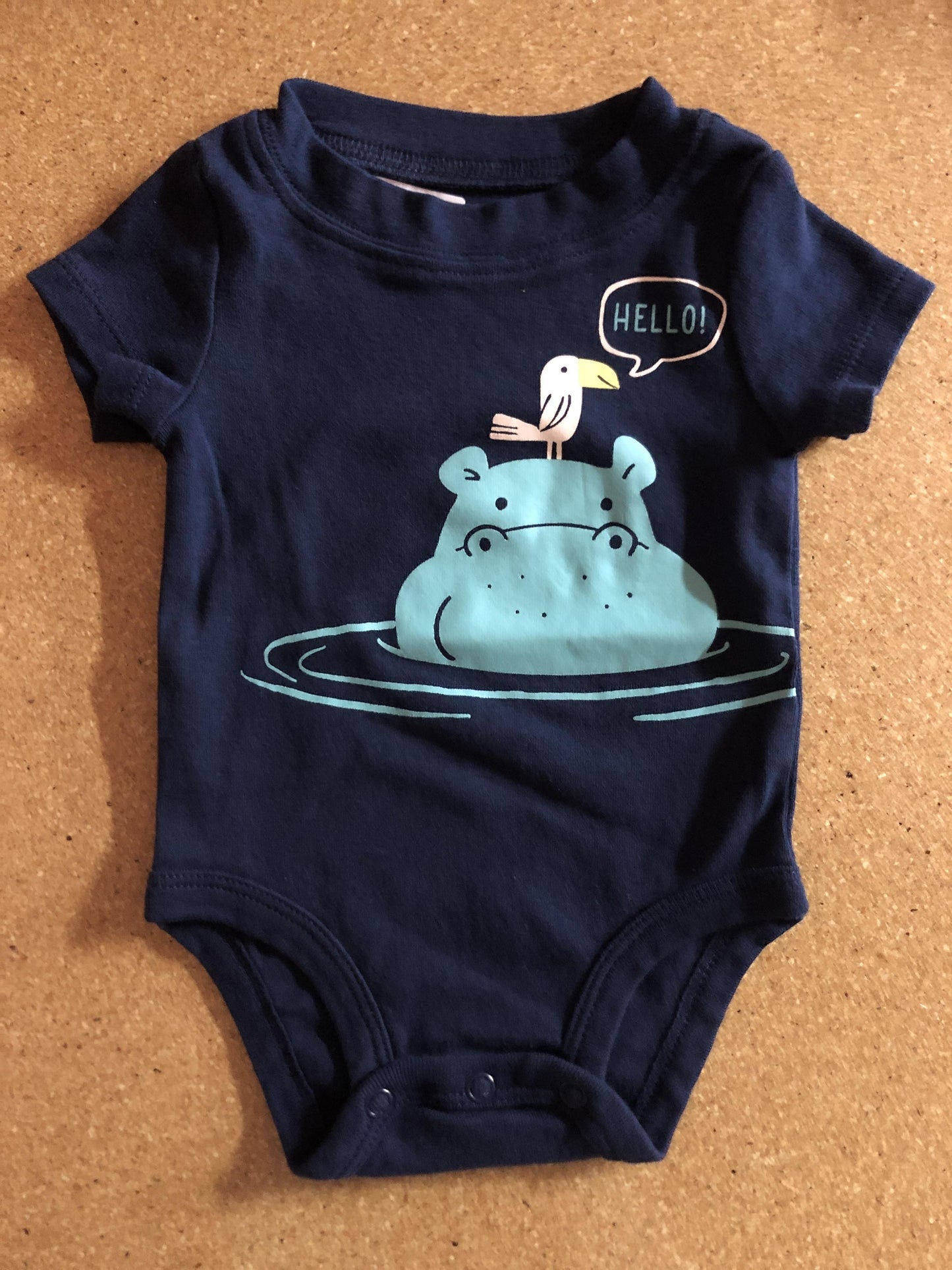 Carters Boys Navy Blue Onesie Size: 3 months Navy Blue