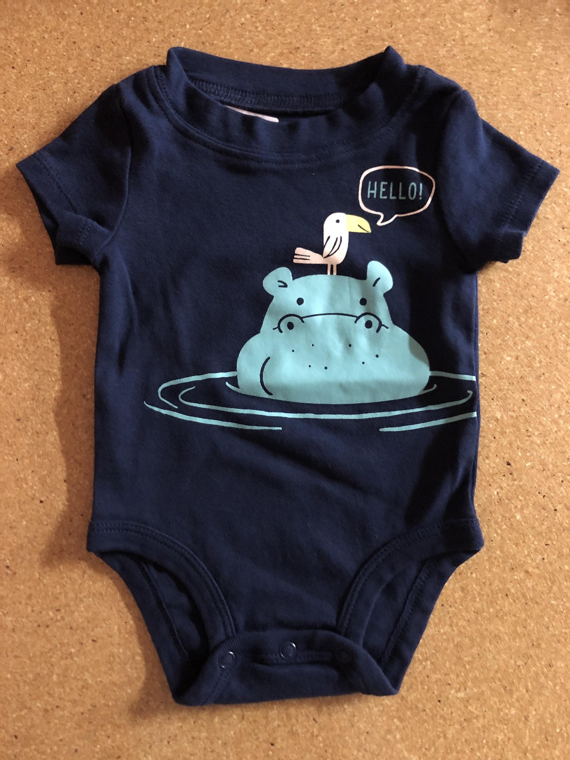 Carters Boys Navy Blue Onesie Size: 3 months Navy Blue