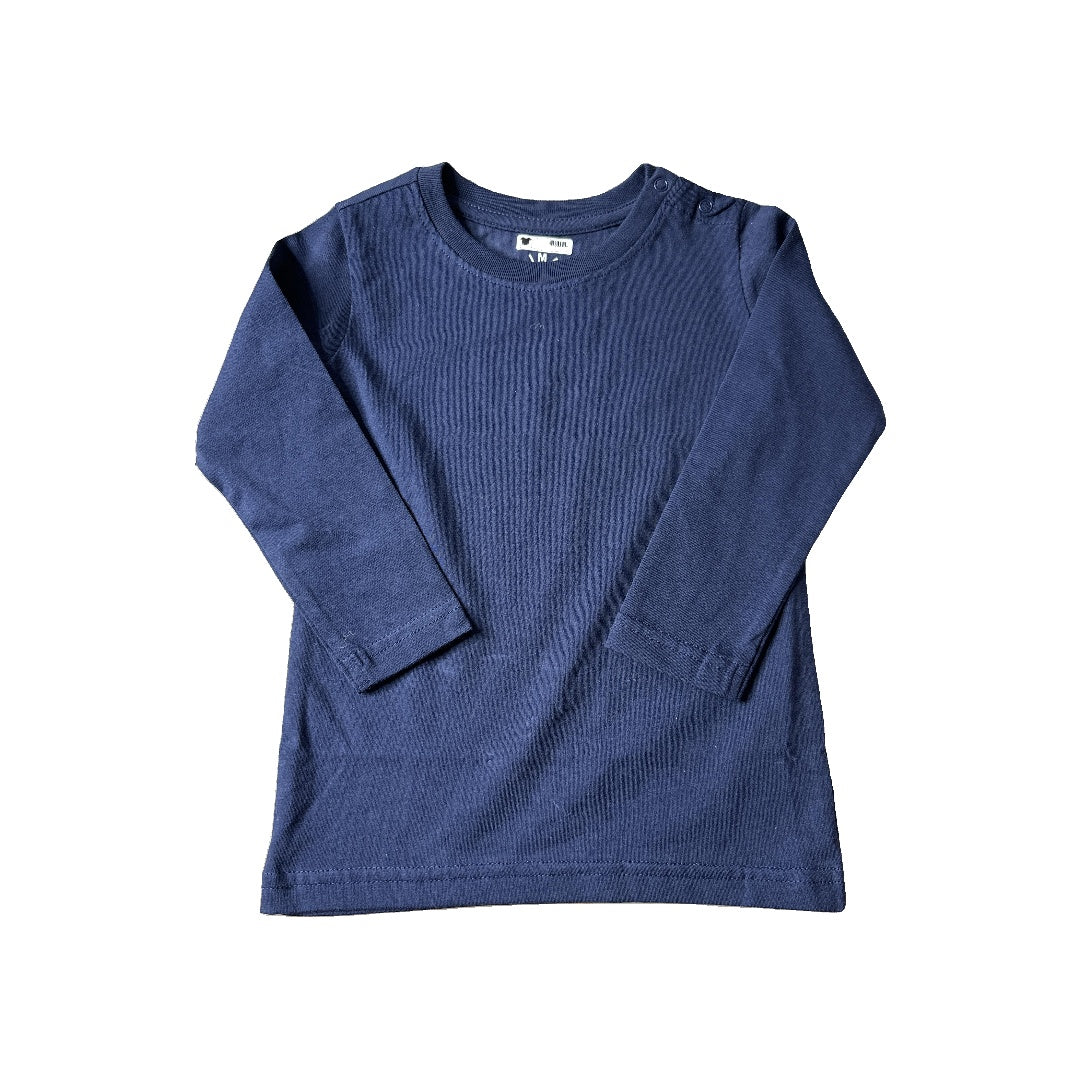 Primary Boys Navy Blue Long Sleeve T-Shirt Size: 18-24 months Navy Blue