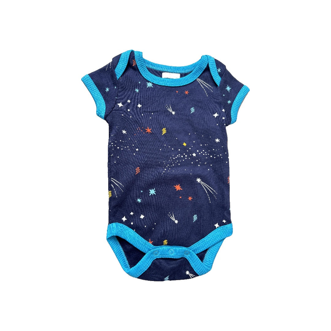 Unisex Navy Blue Onesie Size: 6-Mar Navy Blue
