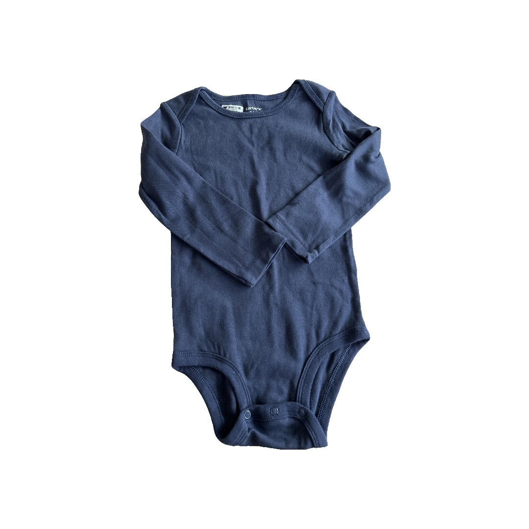 Carters Boys Navy Blue Onesie Size: 24 months Navy Blue