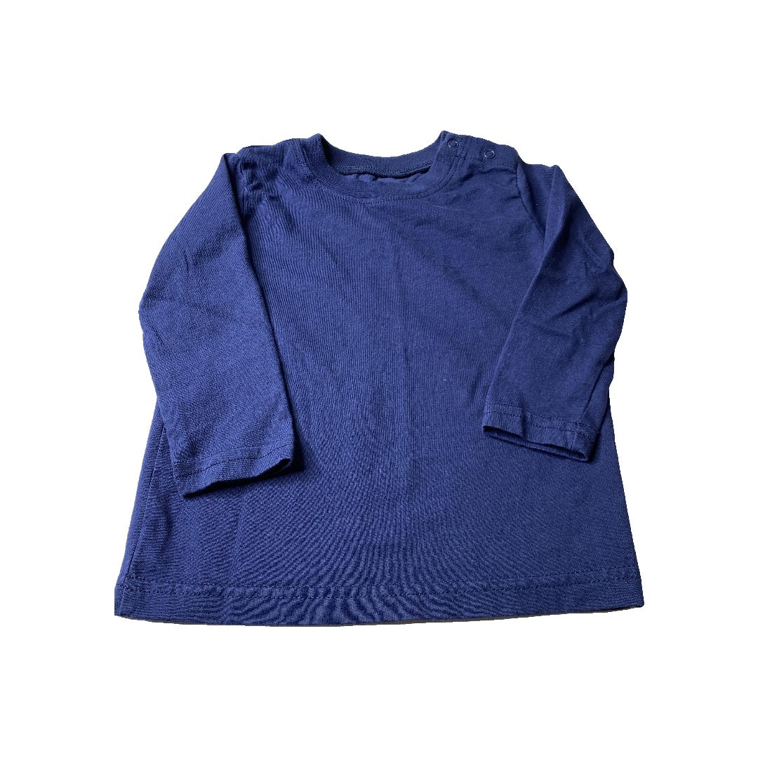 Primary Unisex Navy Blue Long Sleeve Shirt Size: 6-12 months Navy Blue