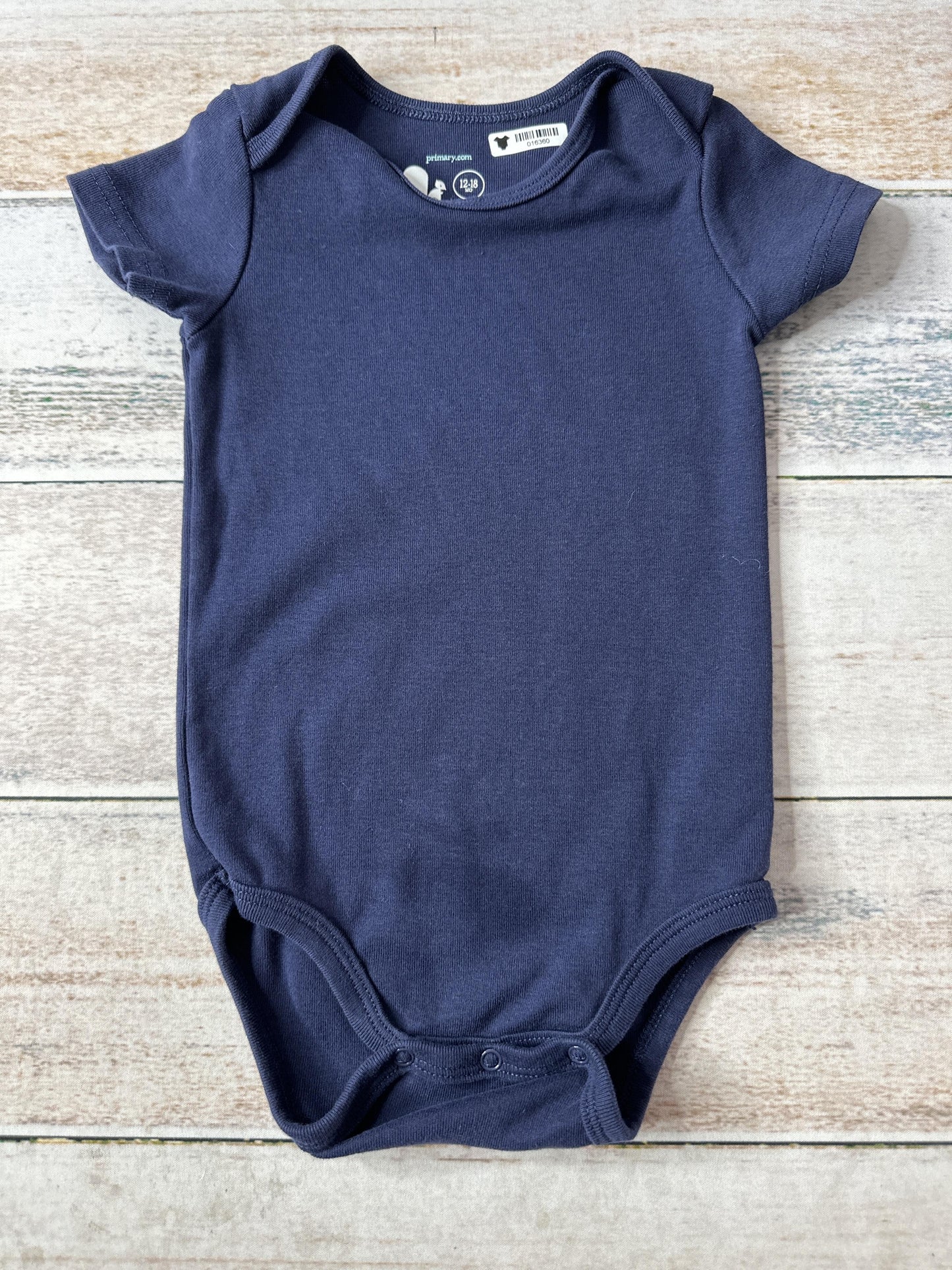 Primary Unisex Navy Blue Onesie Size: 12-18 months Navy Blue