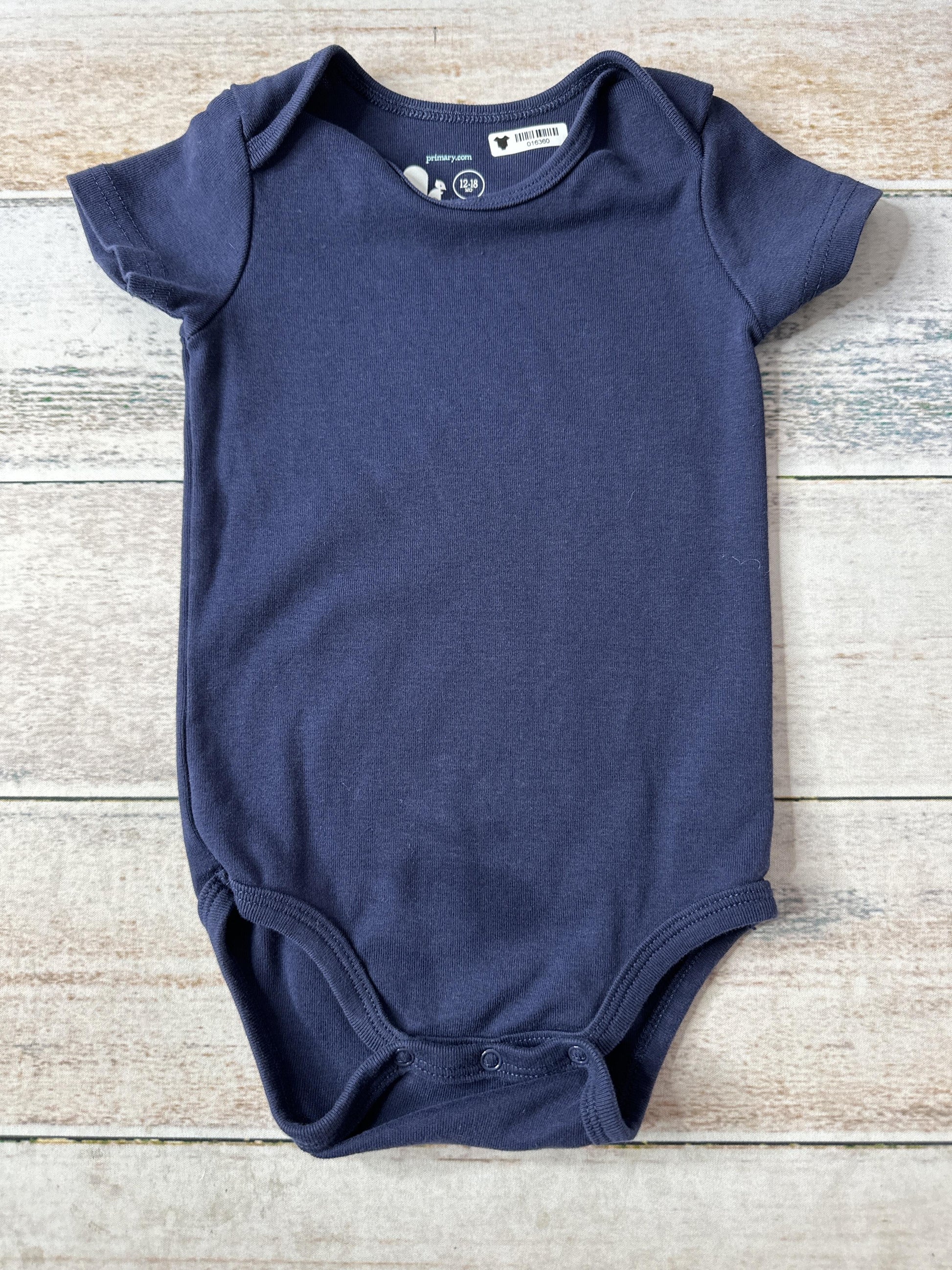 Primary Unisex Navy Blue Onesie Size: 12-18 months Navy Blue