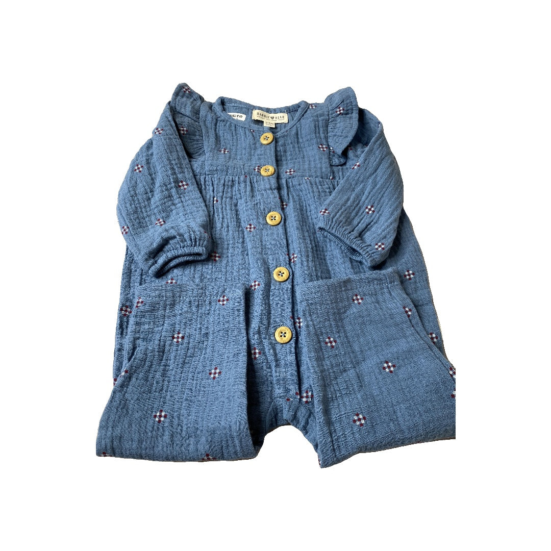 Rabbit Bear Girls Navy Blue Long Sleeve Outfit Size: 6-9 months Navy Blue