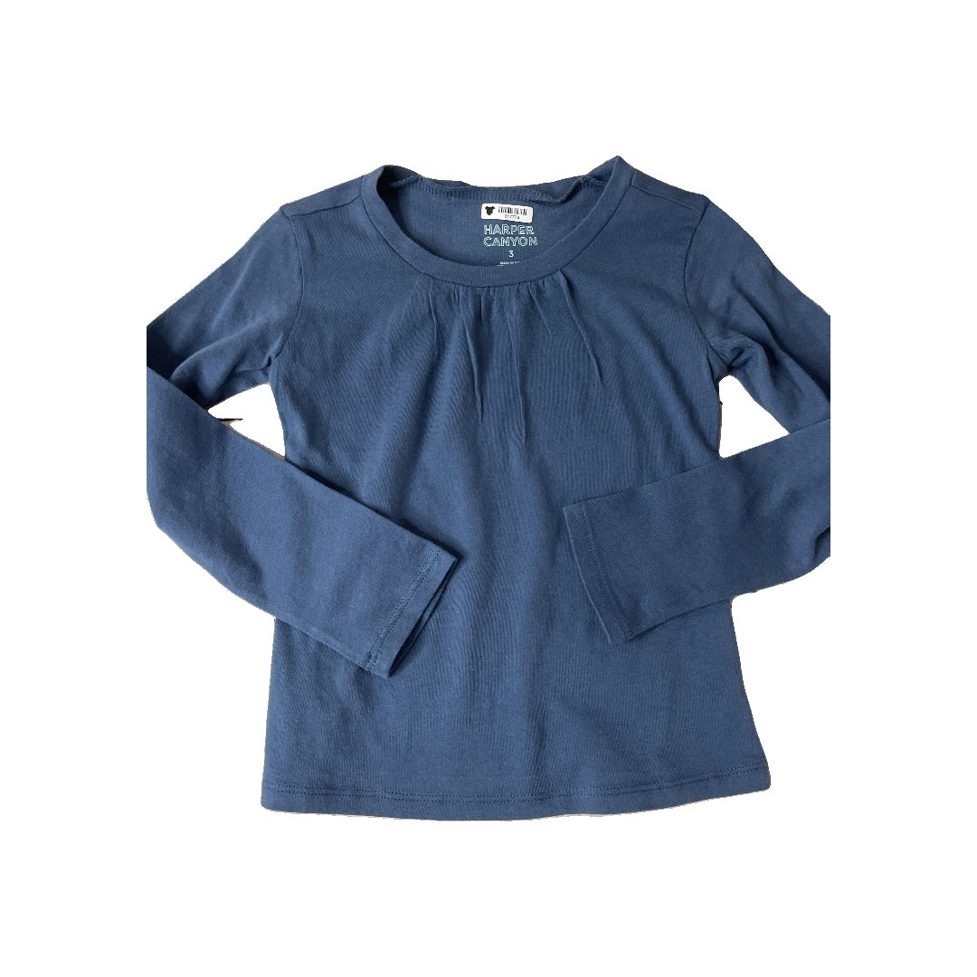 Harper Canyon Girls Navy Blue Long Sleeve T-Shirt Size: 3T Navy Blue