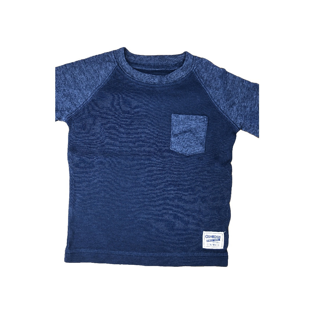 OshKosh Unisex Navy Blue Long Sleeve T-Shirt Size: 12 months Navy Blue