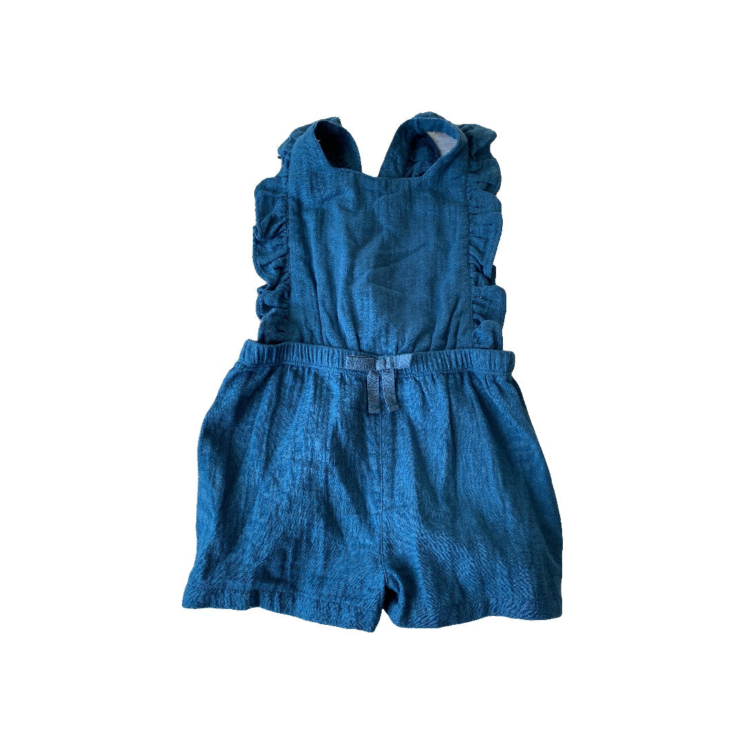 Oliver & Rain Girls Navy Blue Romper Size: 2T Navy Blue