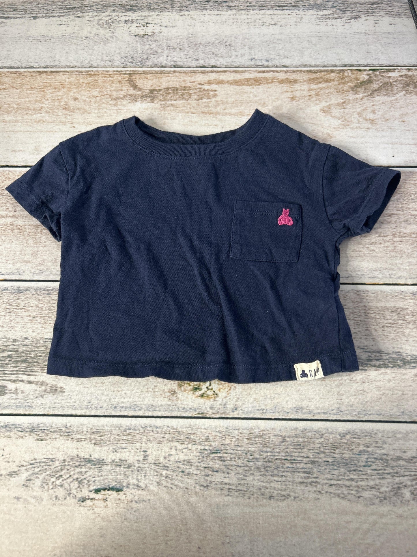 Girls Navy Blue Button Down Short Sleeve Size: 12-18 months Navy Blue